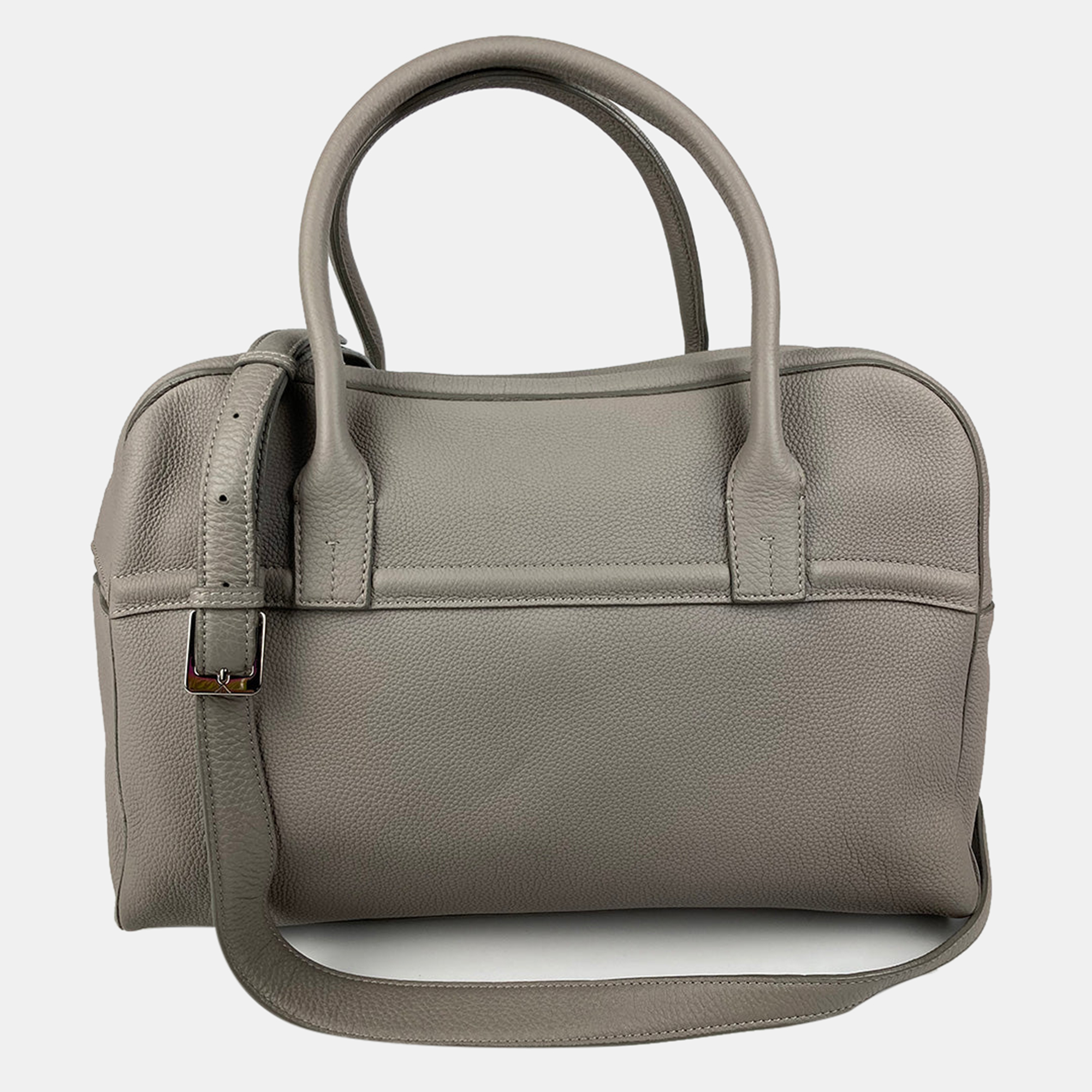 

Loro Piana Grey Leather Duffle Tote