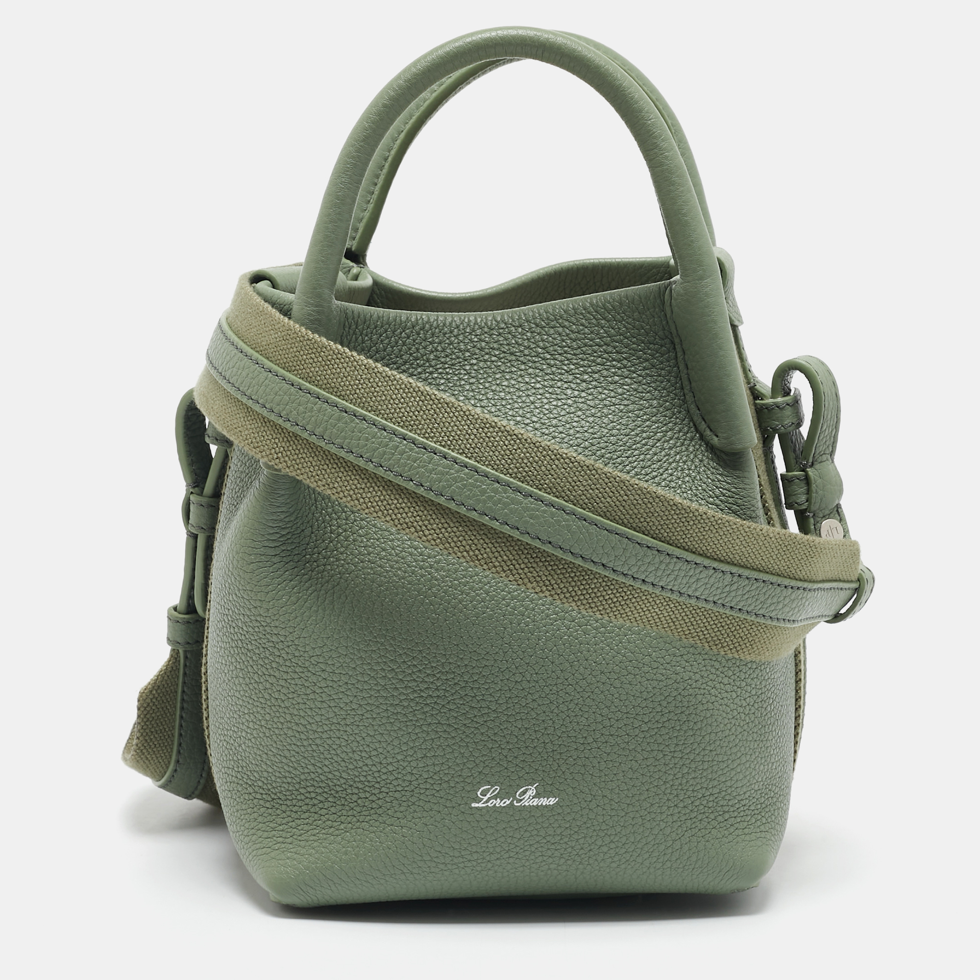 

Loro Piana Light Green Leather Micro Bale Bucket Bag