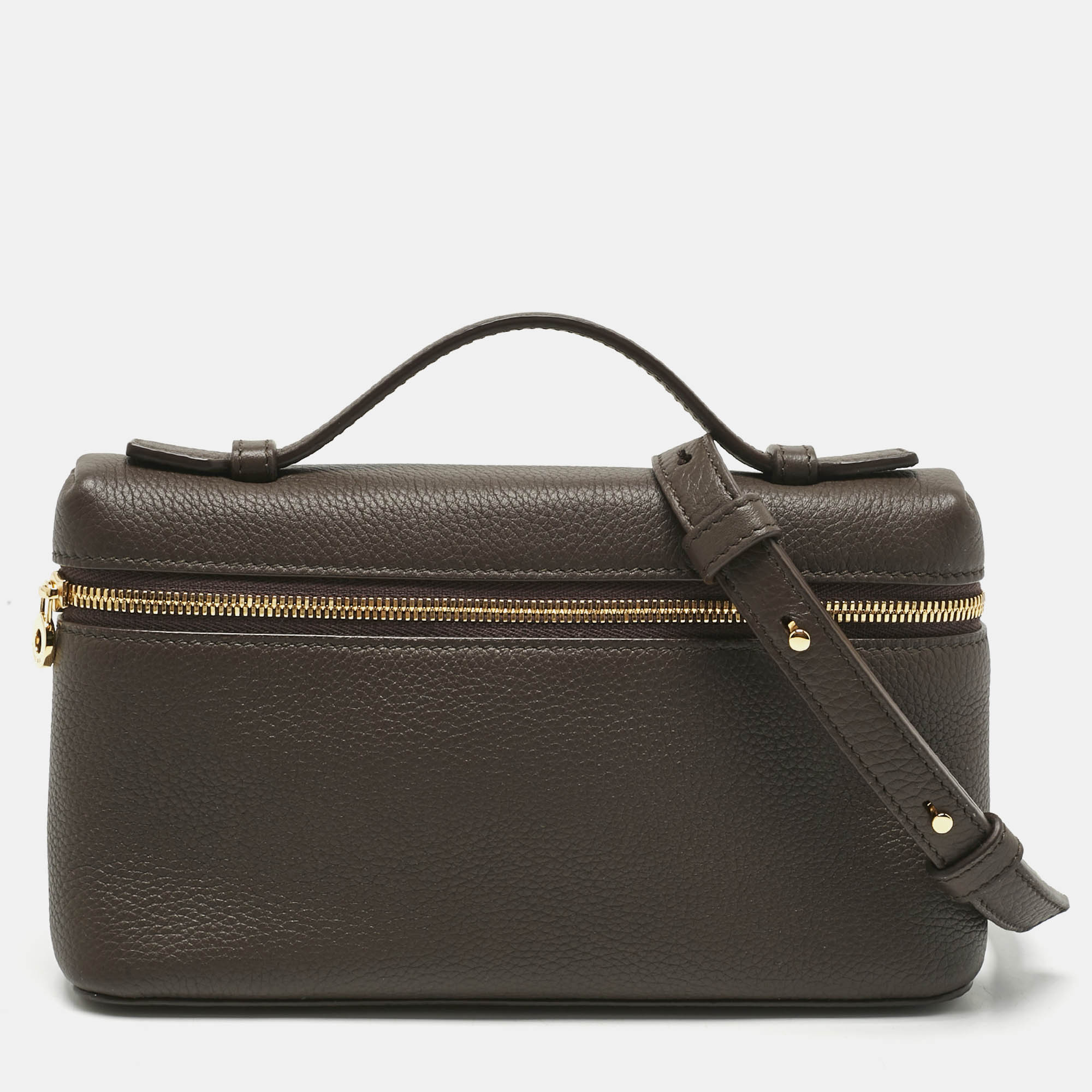 

Loro Piana Cacao Leather Extra Pocket L19 Pouch, Brown