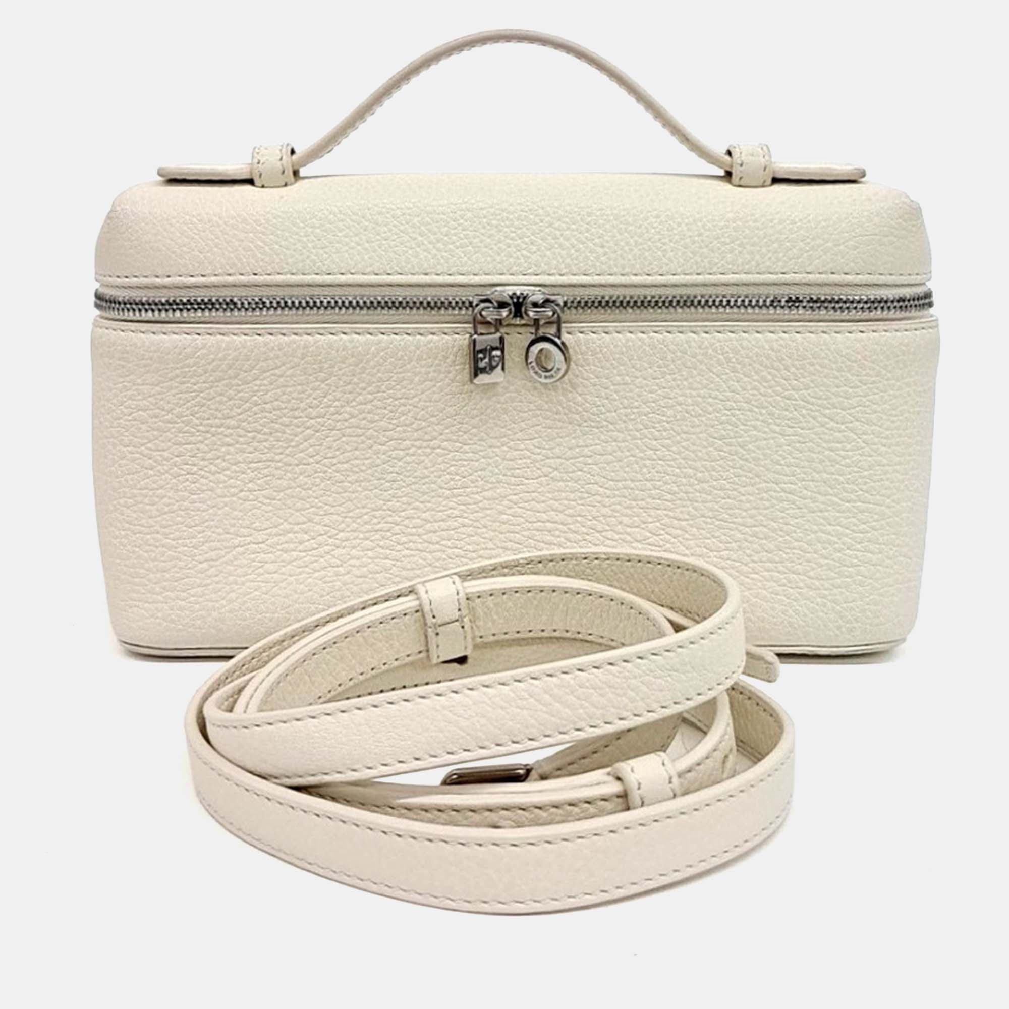 

Loro Piana White Leather Extra Pocket L19 Pouch Bag