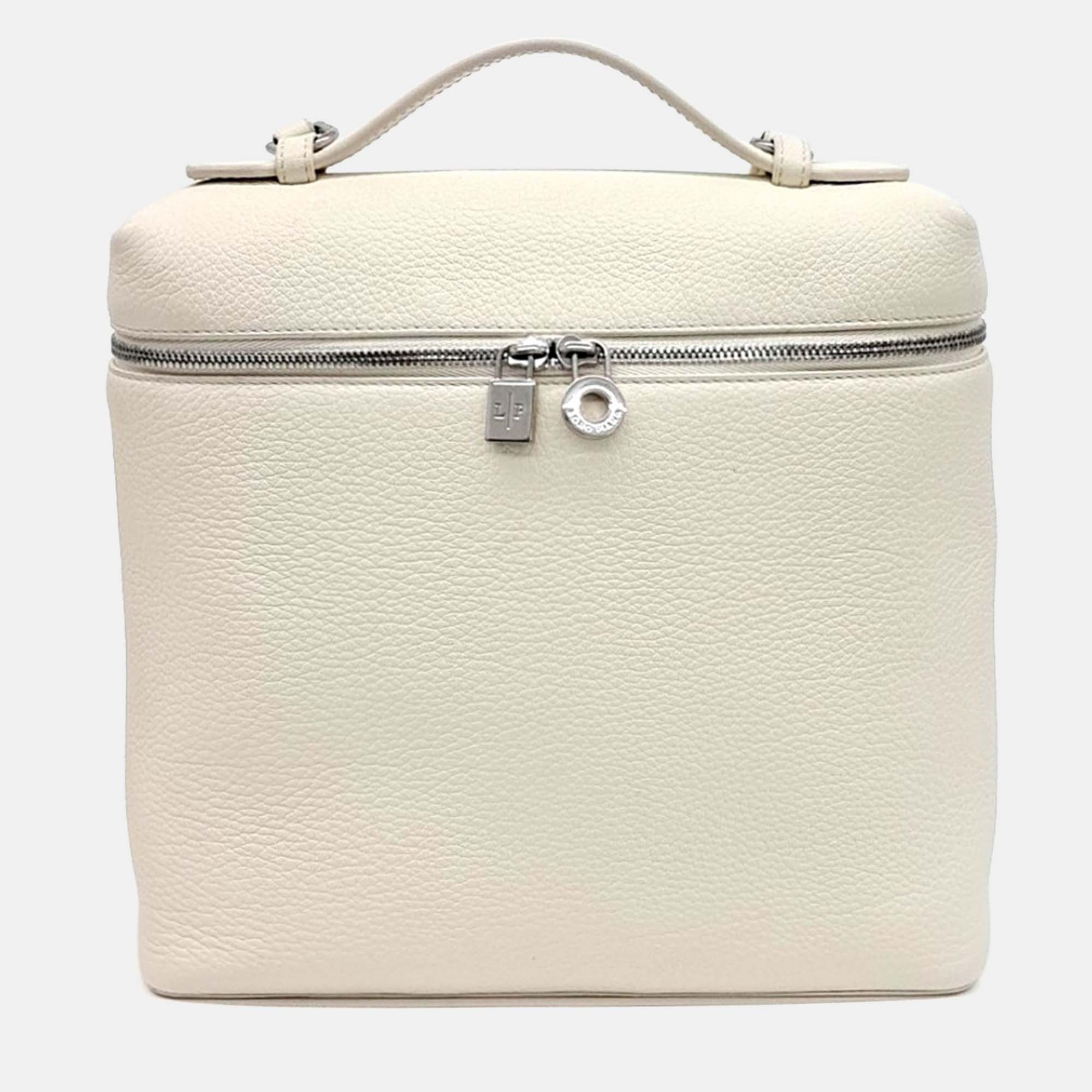 

Loro Piana White Leather Extra Pocket Backpack