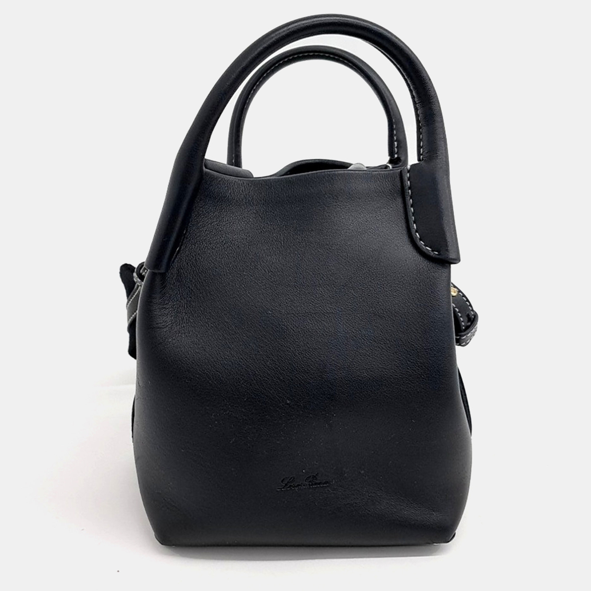 

Loro Piana Black Leather Veil Microbag