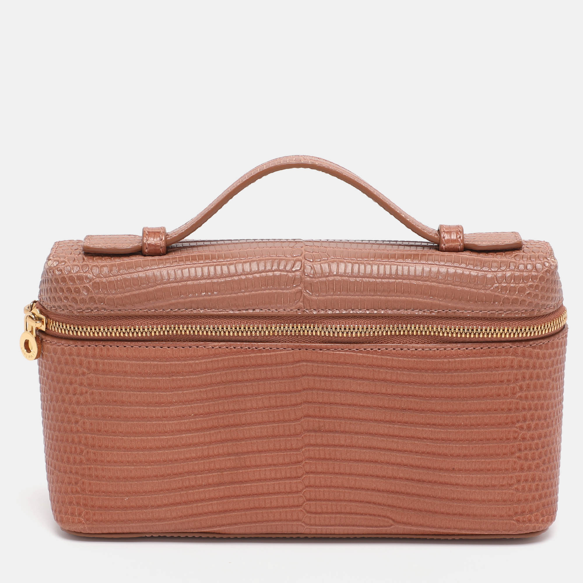 Pre-owned Loro Piana Brown Lizard Extra Pocket L19 Pouch