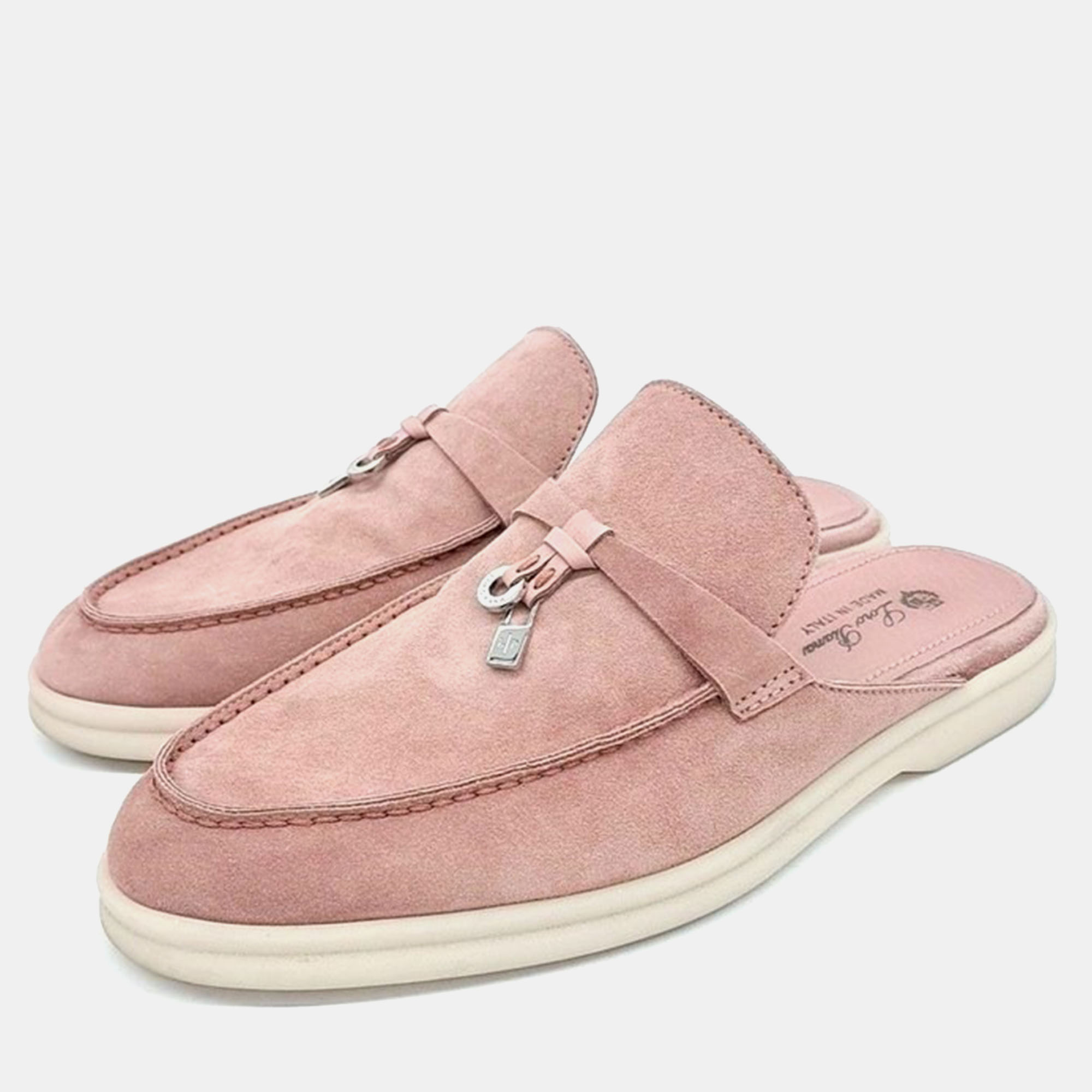 

Loro Piana Pink Suede Mules Size