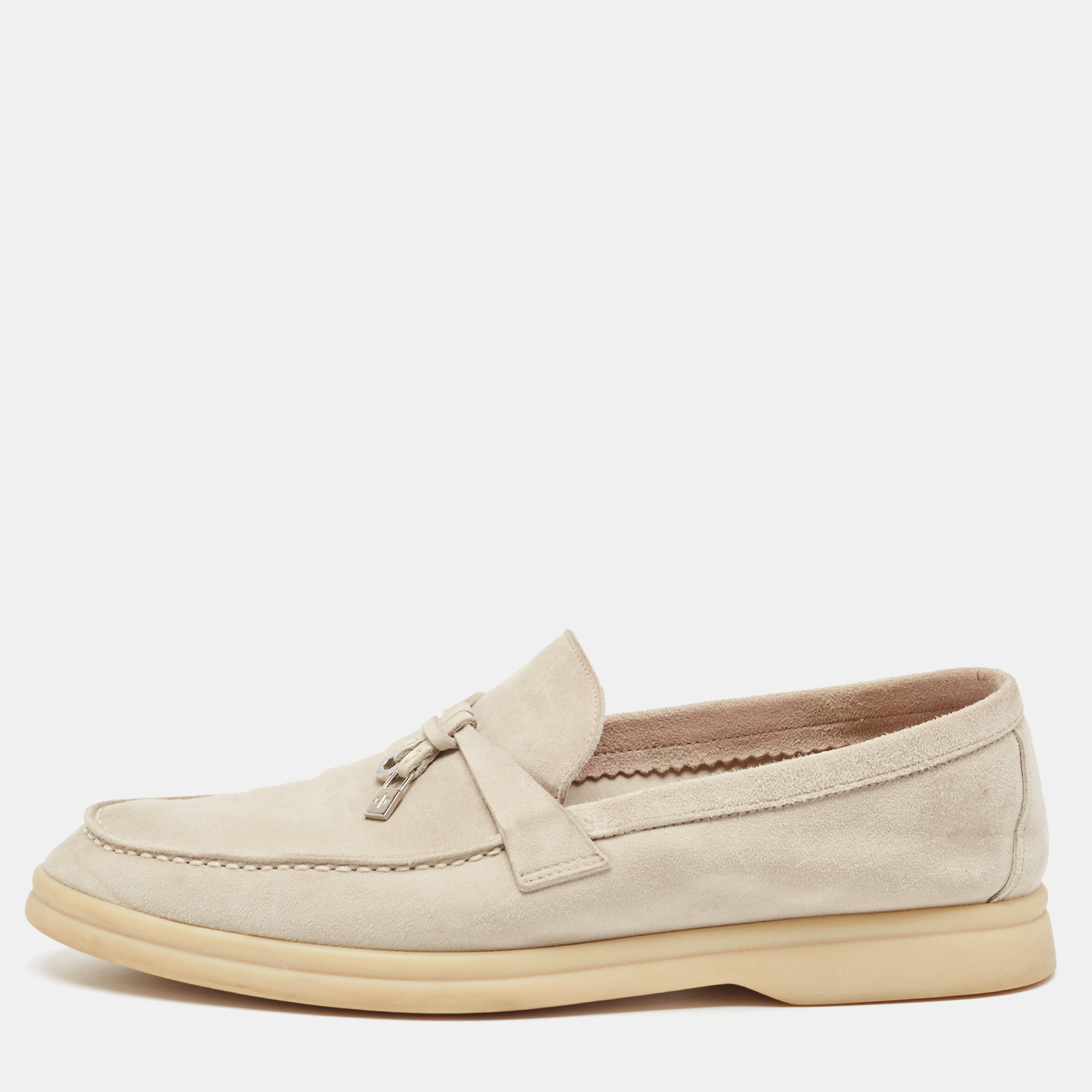 

Loro Piana Grey Suede Summer Charms Walk Loafers Size