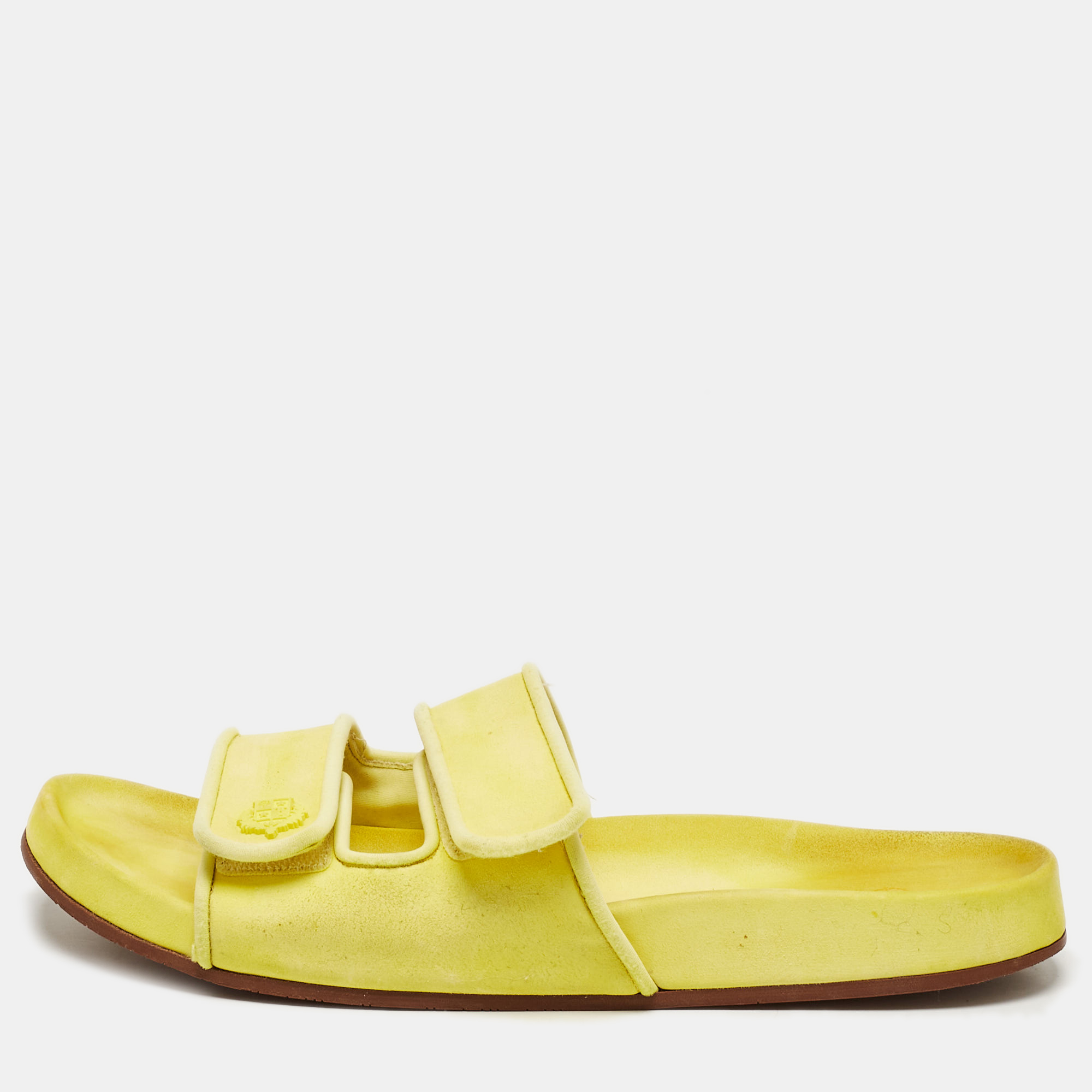 

Loro Piana Yellow Suede Waikiki Flat Slides Size