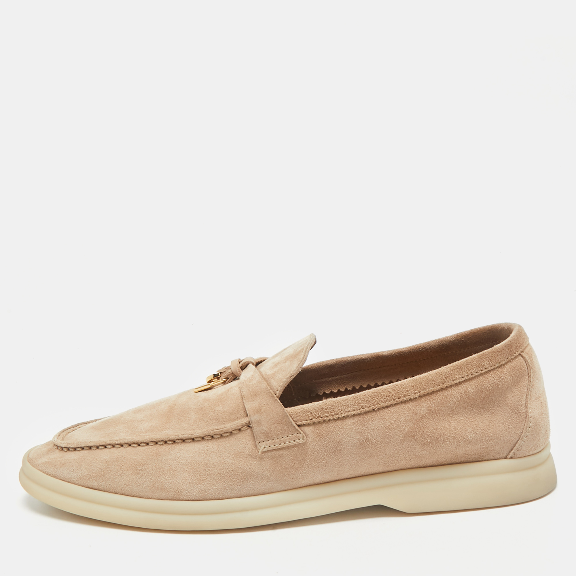 

Loro Piana Beige Suede Summer Charms Walk Loafers Size, Brown