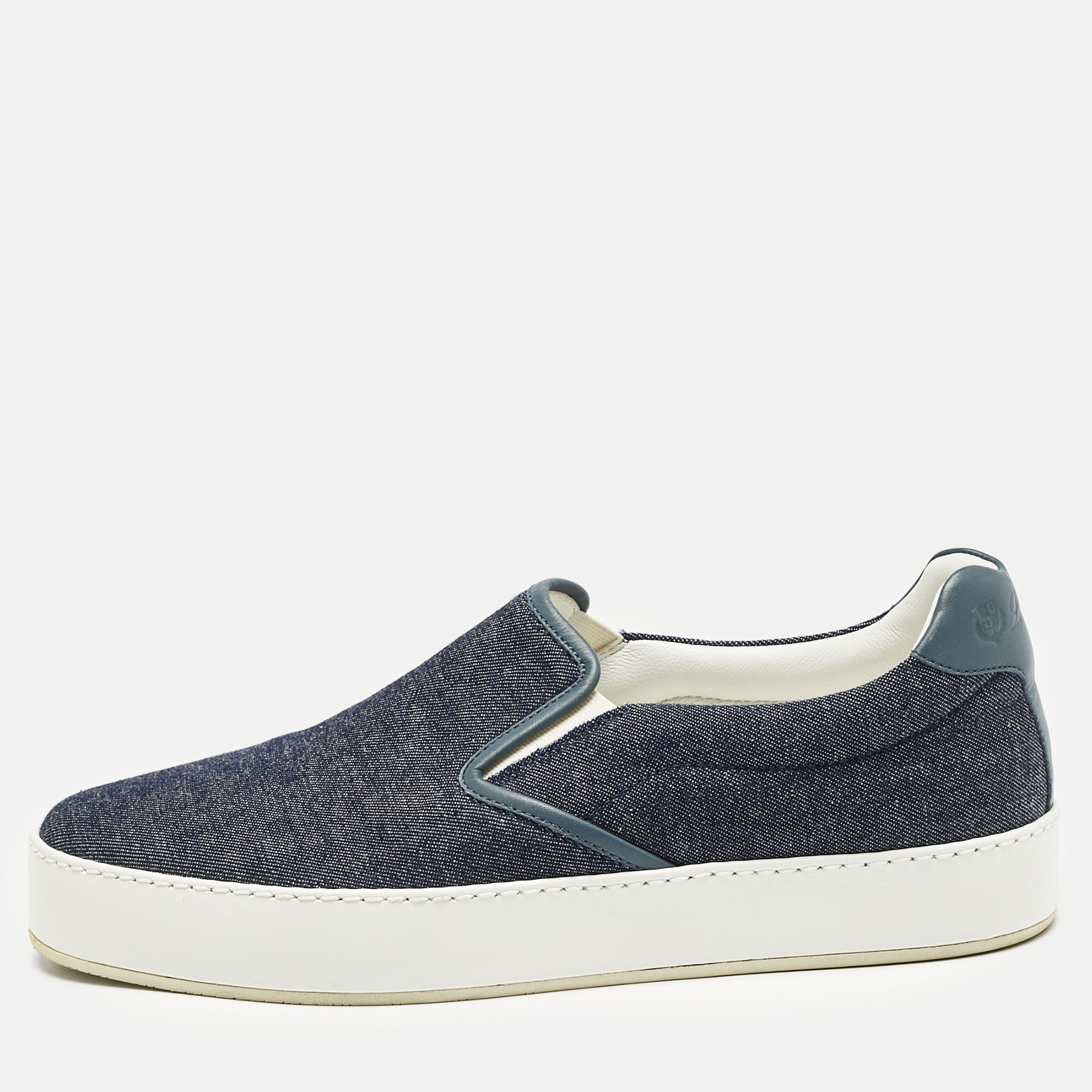 

Loro Piana Navy Blue Denim Slip On Sneakers Size
