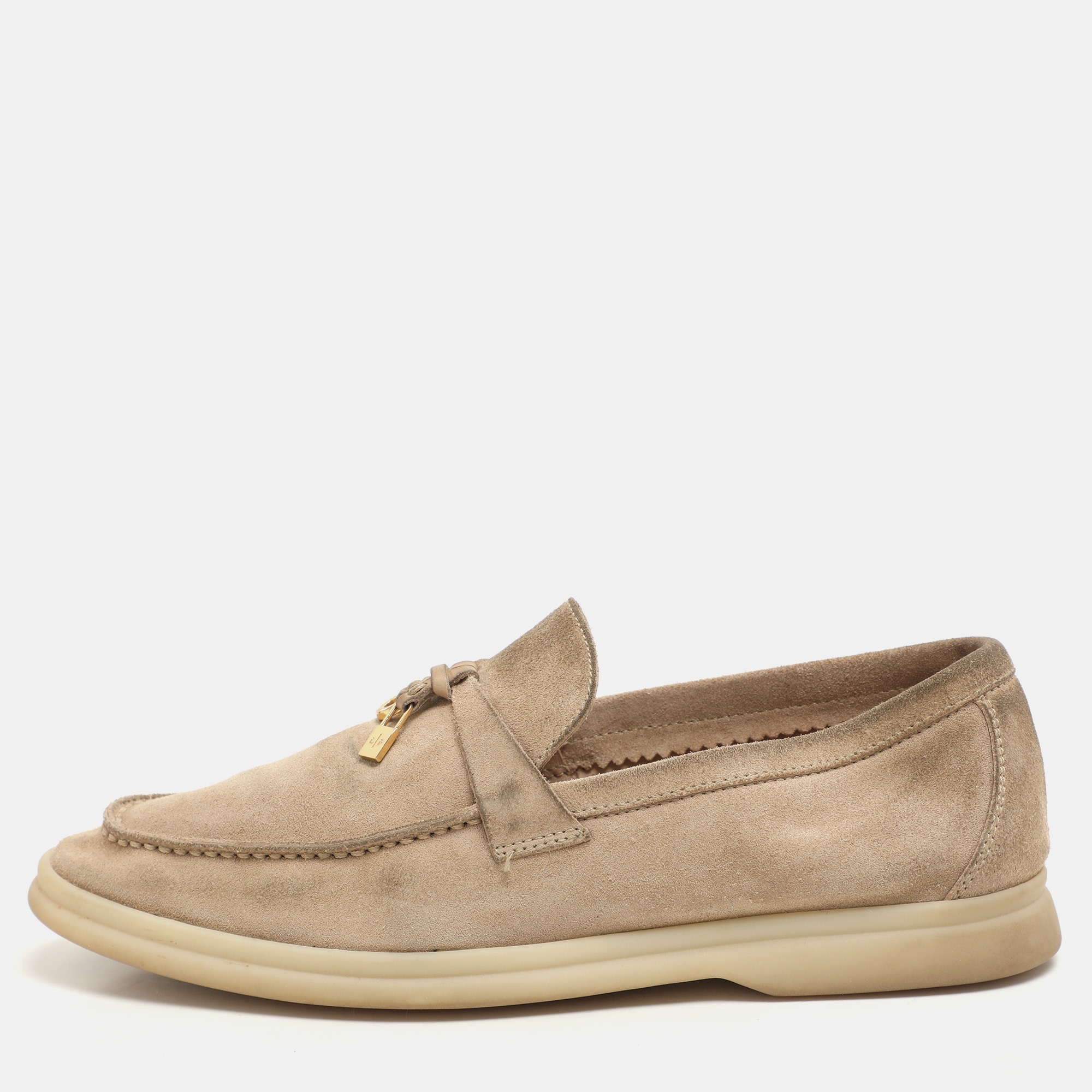 

Loro Piana Beige Suede Summer Charms Walk Loafers Size