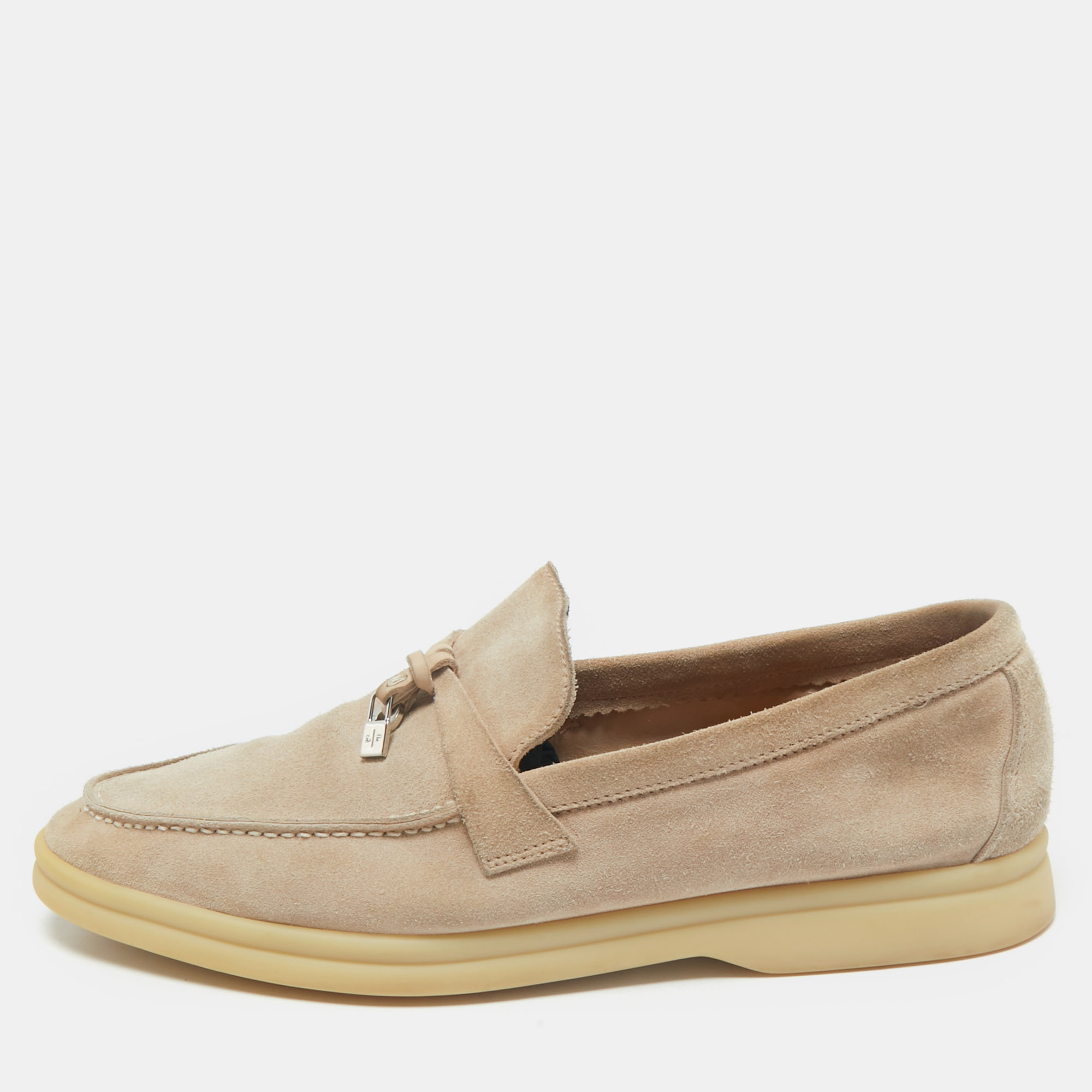 

Loro Piana Beige Suede Summer Charms Walk Loafers Size