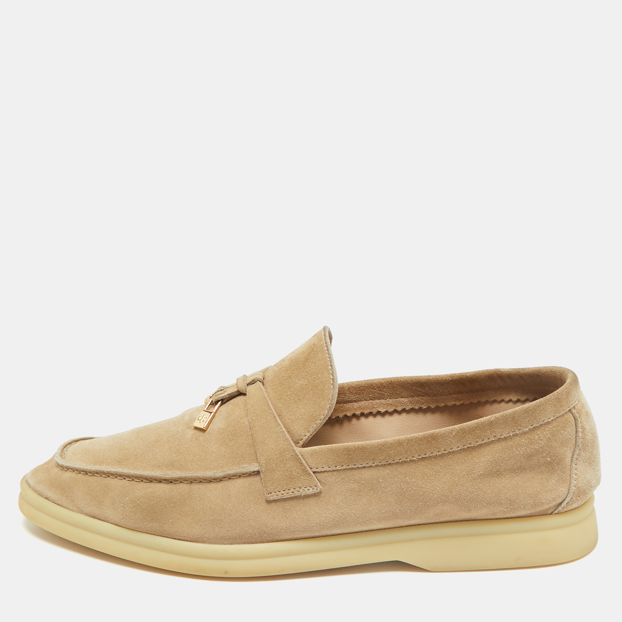 

Loro Piana Beige Suede Summer Charms Walk Loafers Size