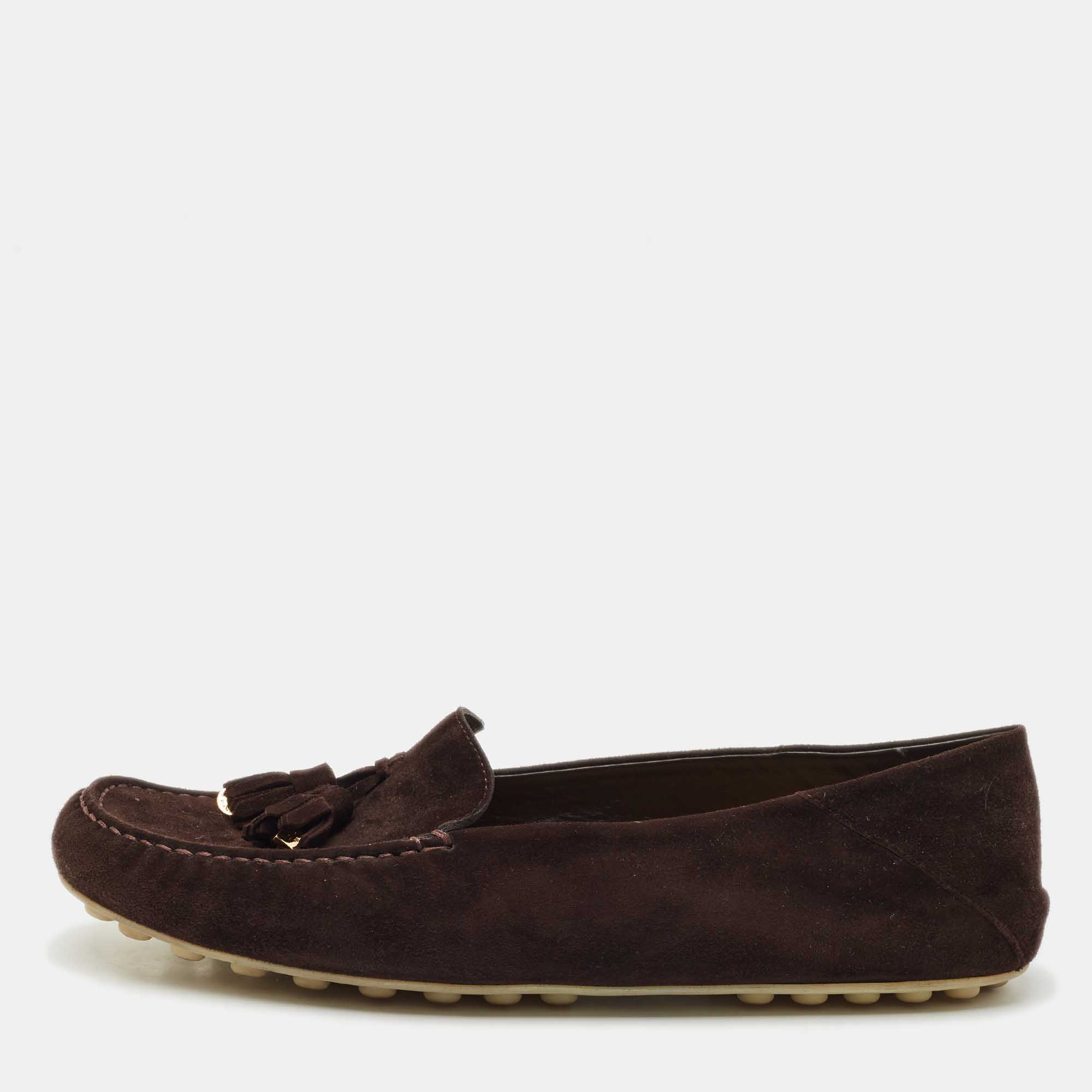 

Loro Piana Brown Suede Dot Sole Walk Loafers Size