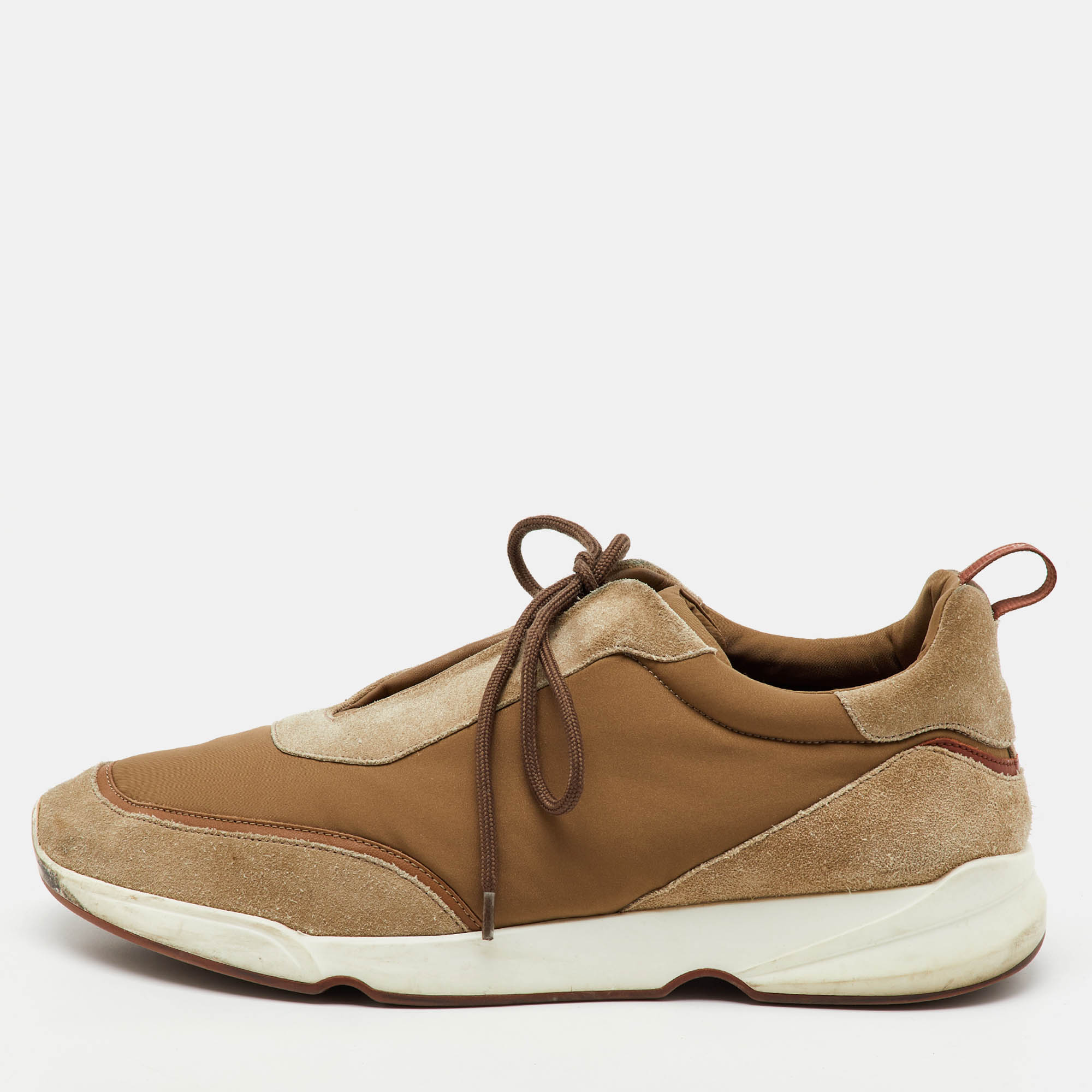

Loro Piana Light Brown Fabric and Suede Modular Walk Sneakers Size