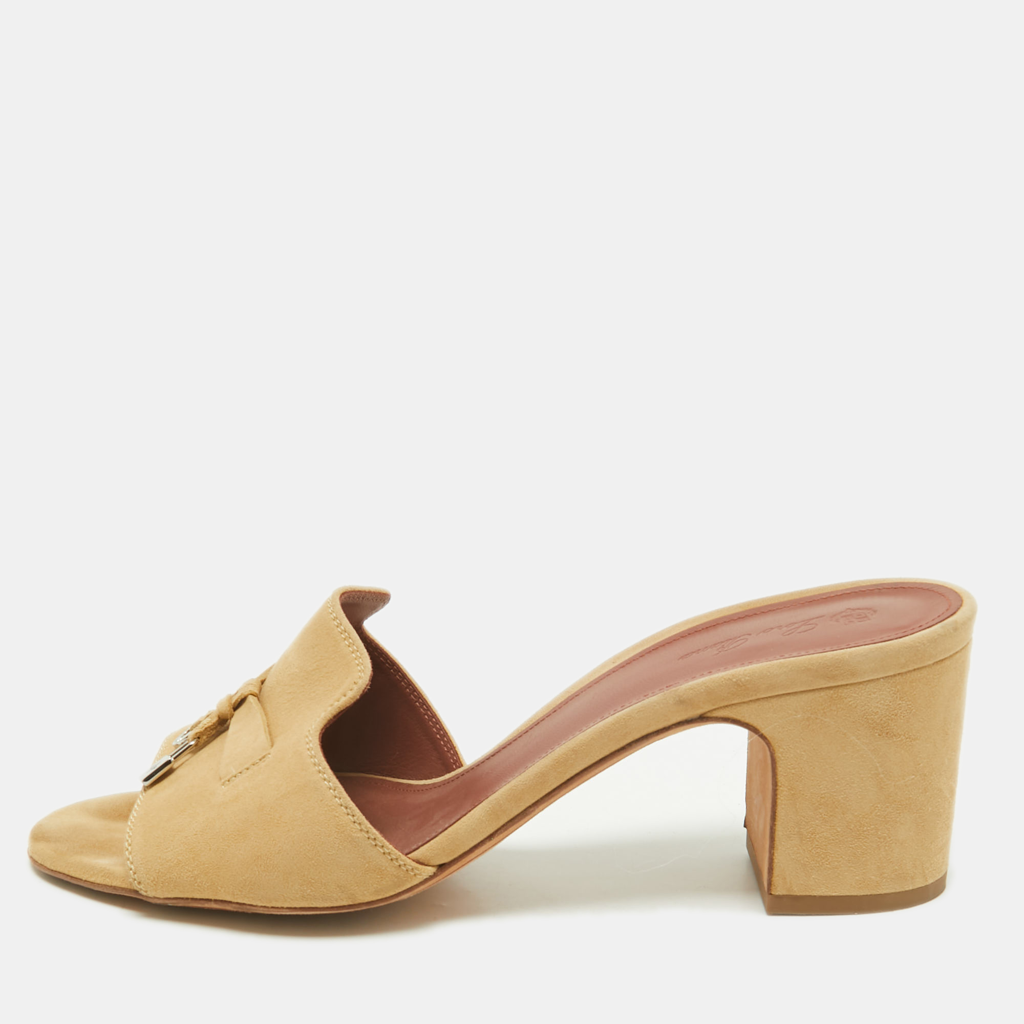

Loro Piana Beige Suede Summer Charms Slide Sandals Size