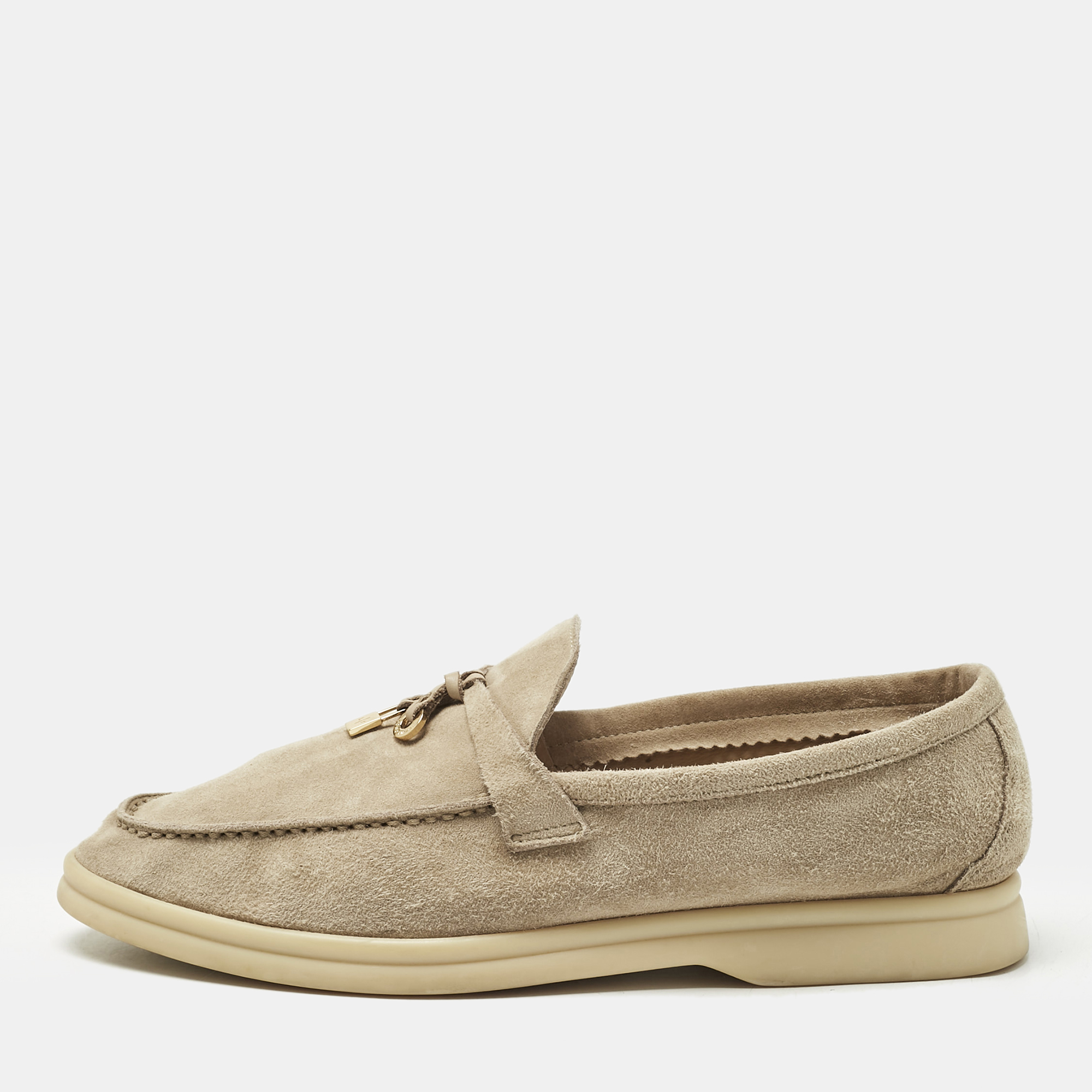 

Loro Piana Beige Suede Summer Charms Walk Loafers Size