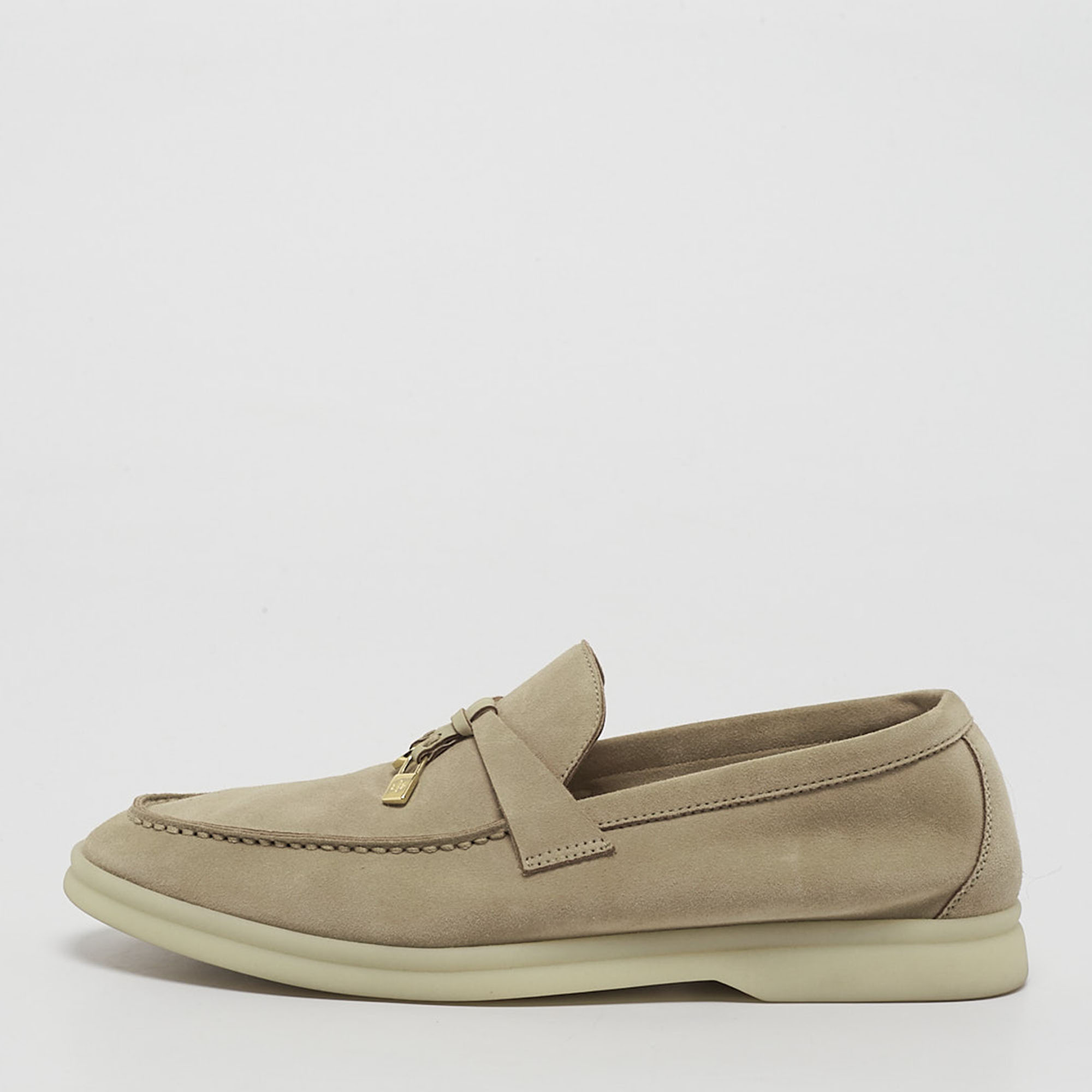 

Loro Piana Beige Suede Summer Charms Walk Slip On Loafers Size