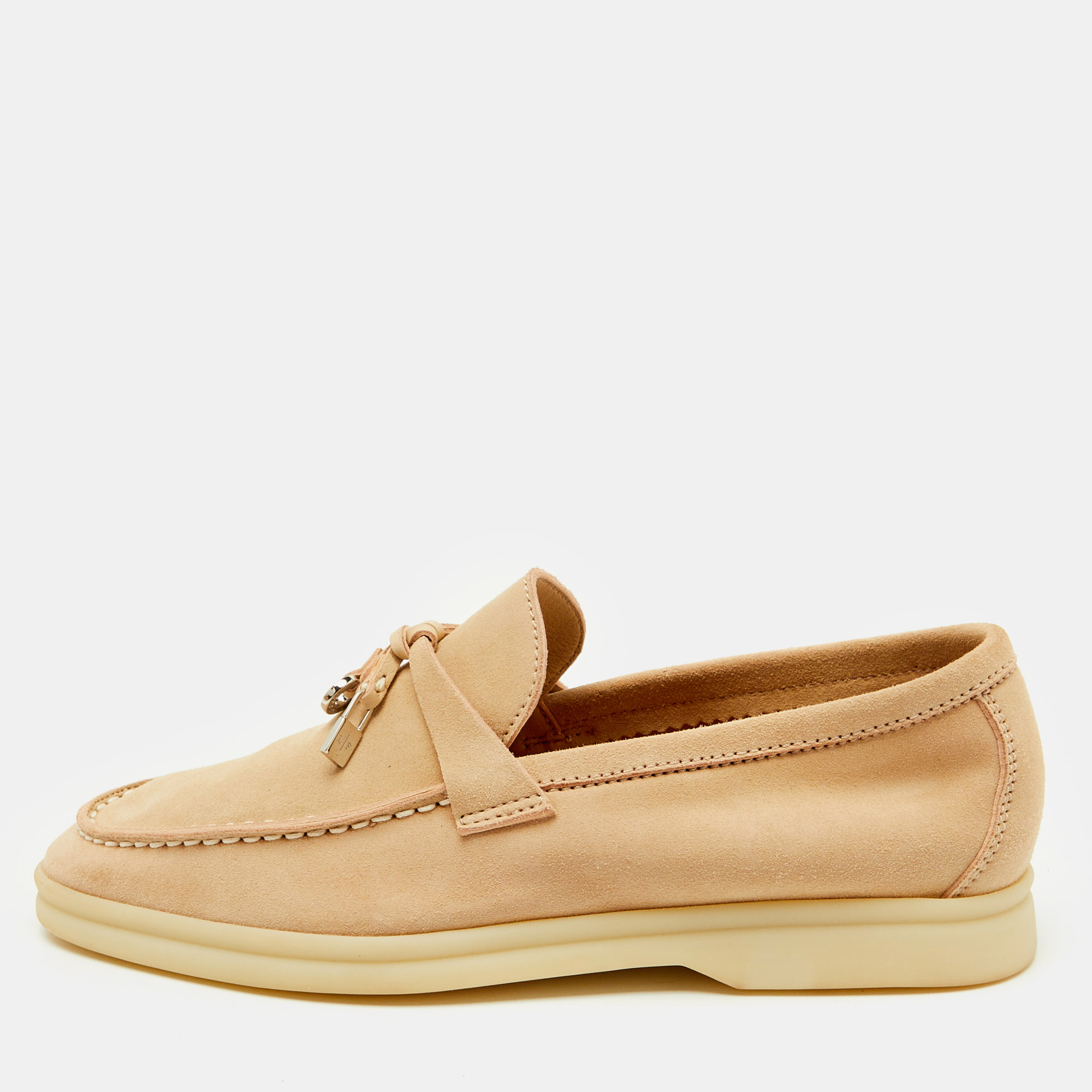 

Loro Piana Beige Suede Summer Charms Walk Loafers Size