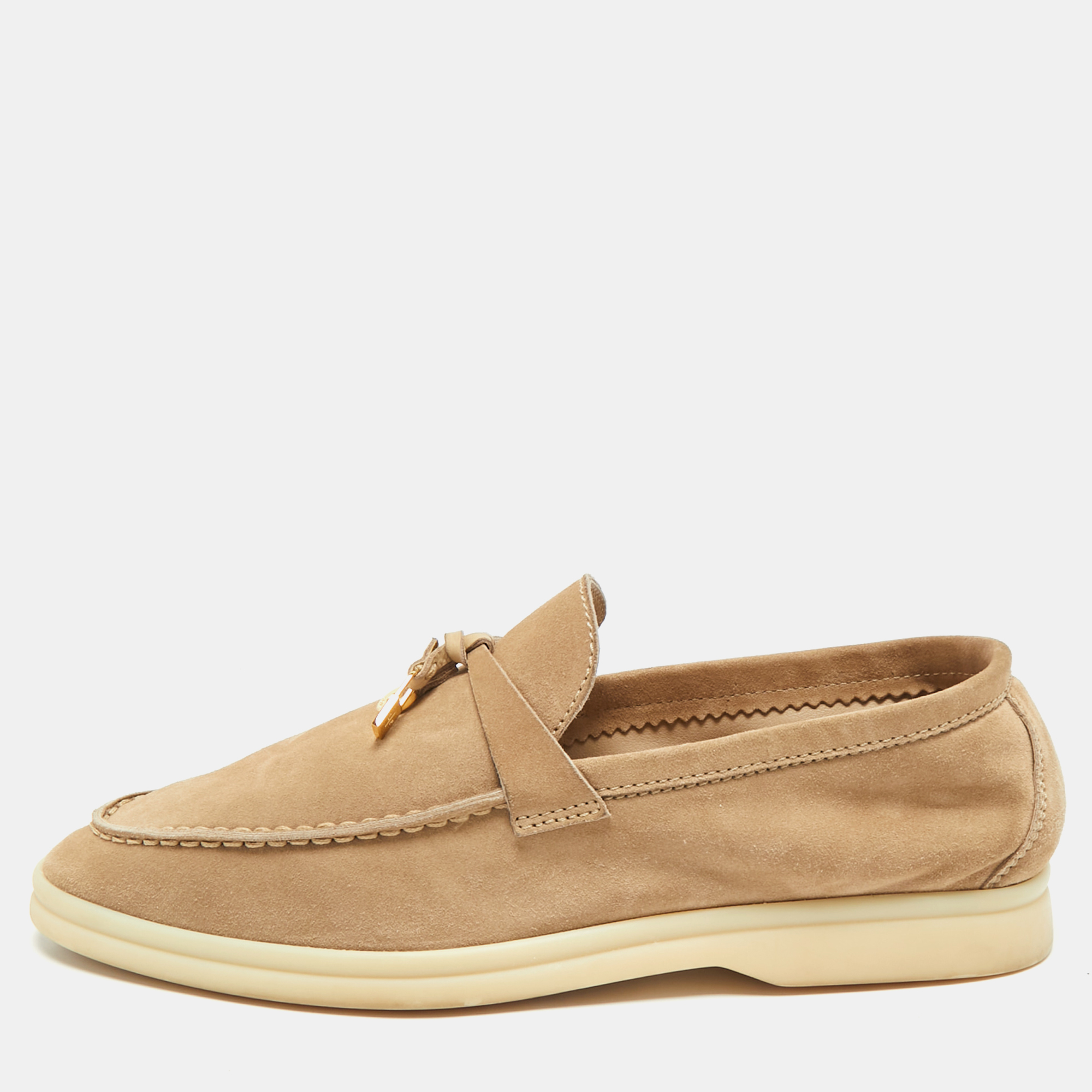 

Loro Piana Beige Suede Summer Charms Walk Loafers Size