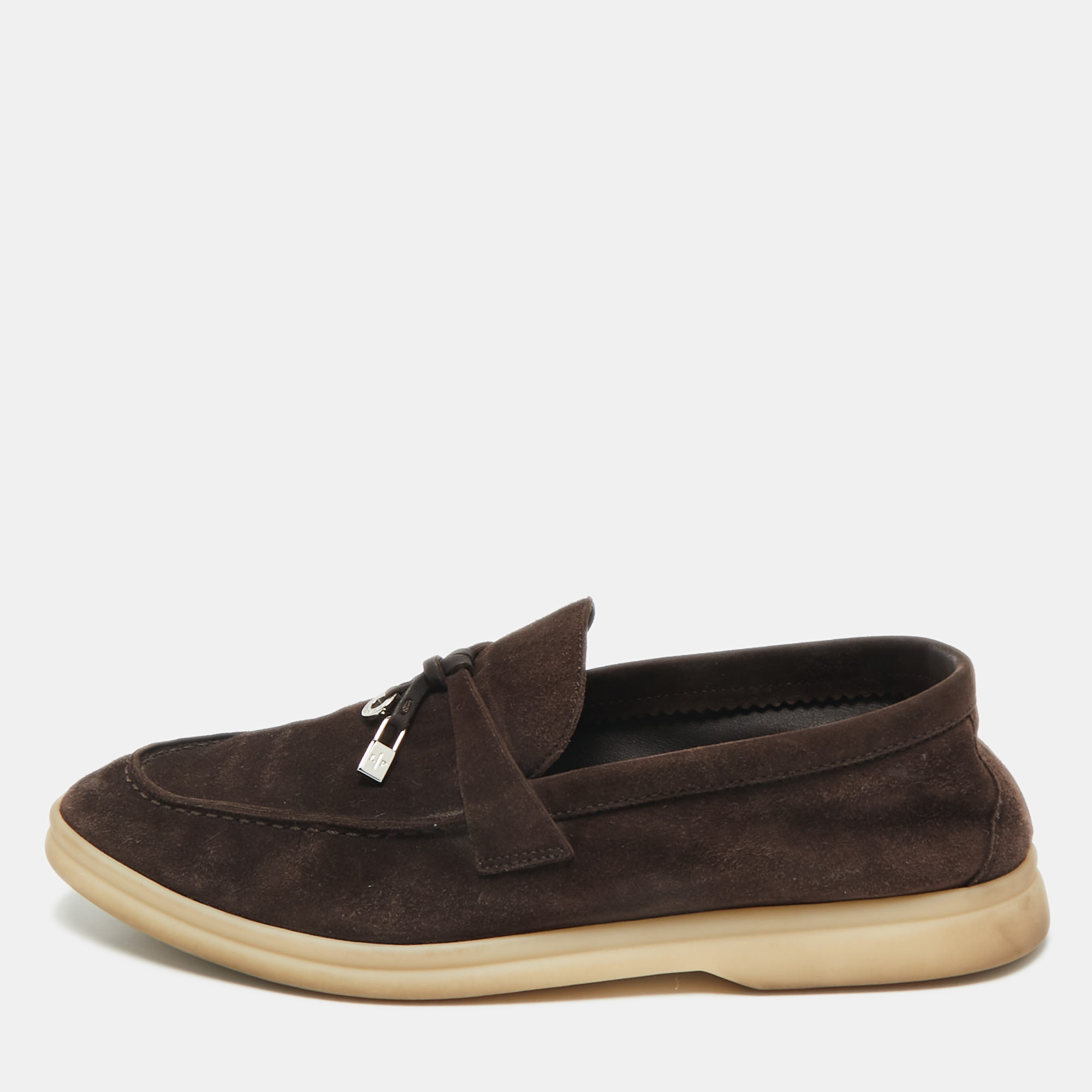 

Loro Piana Dark Brown Suede Summer Charms Walk Loafers Size