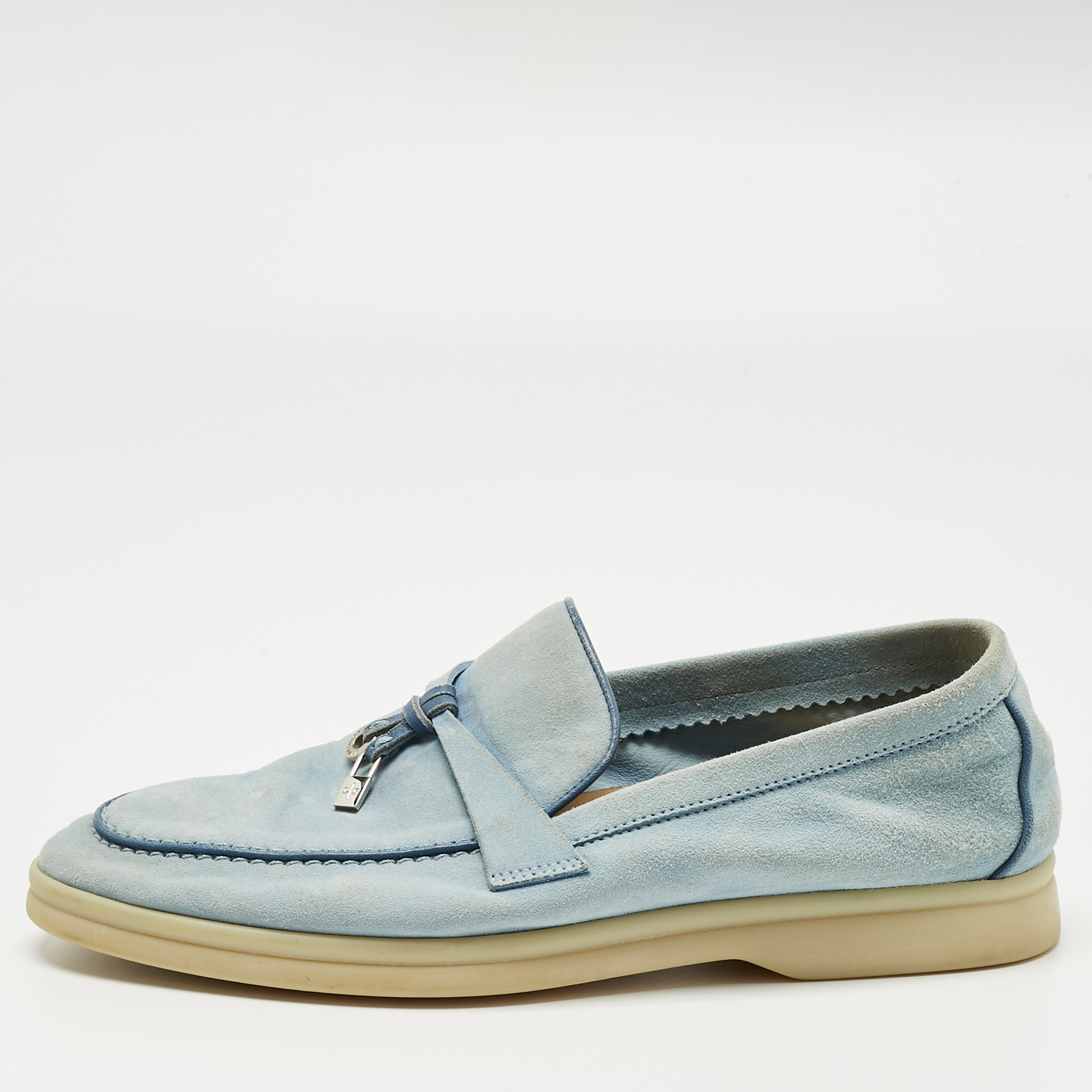 

Loro Piana Blue Suede Summer Charms Walk Loafers Size