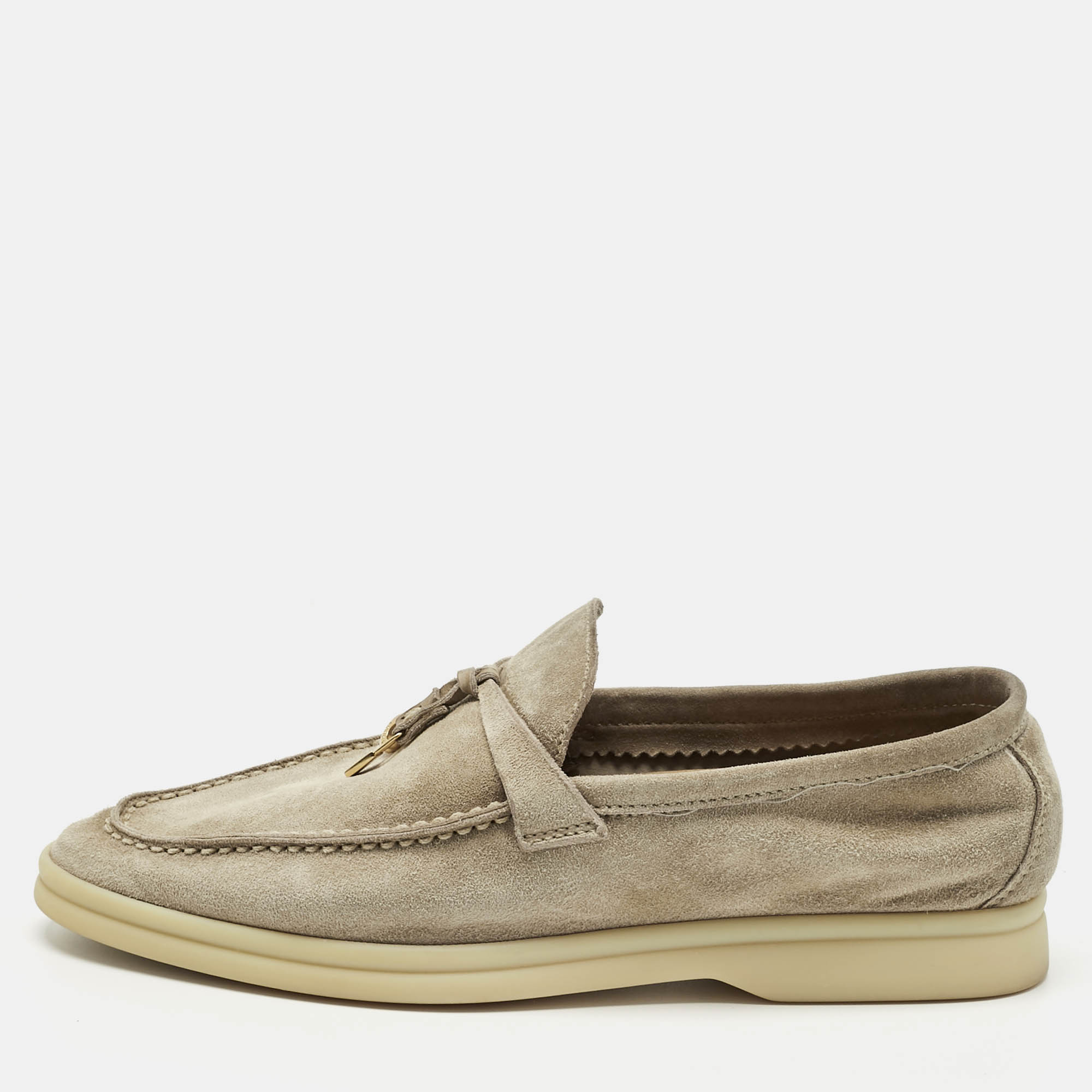 

Loro Piana Beige Suede Summer Charms Walk Slip On Loafers Size