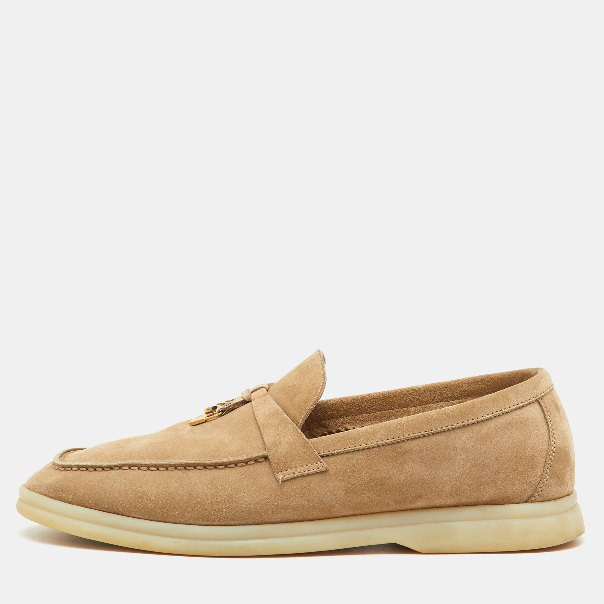 

Loro Piana Beige Suede Summer Charms Walk Slip On Loafers Size
