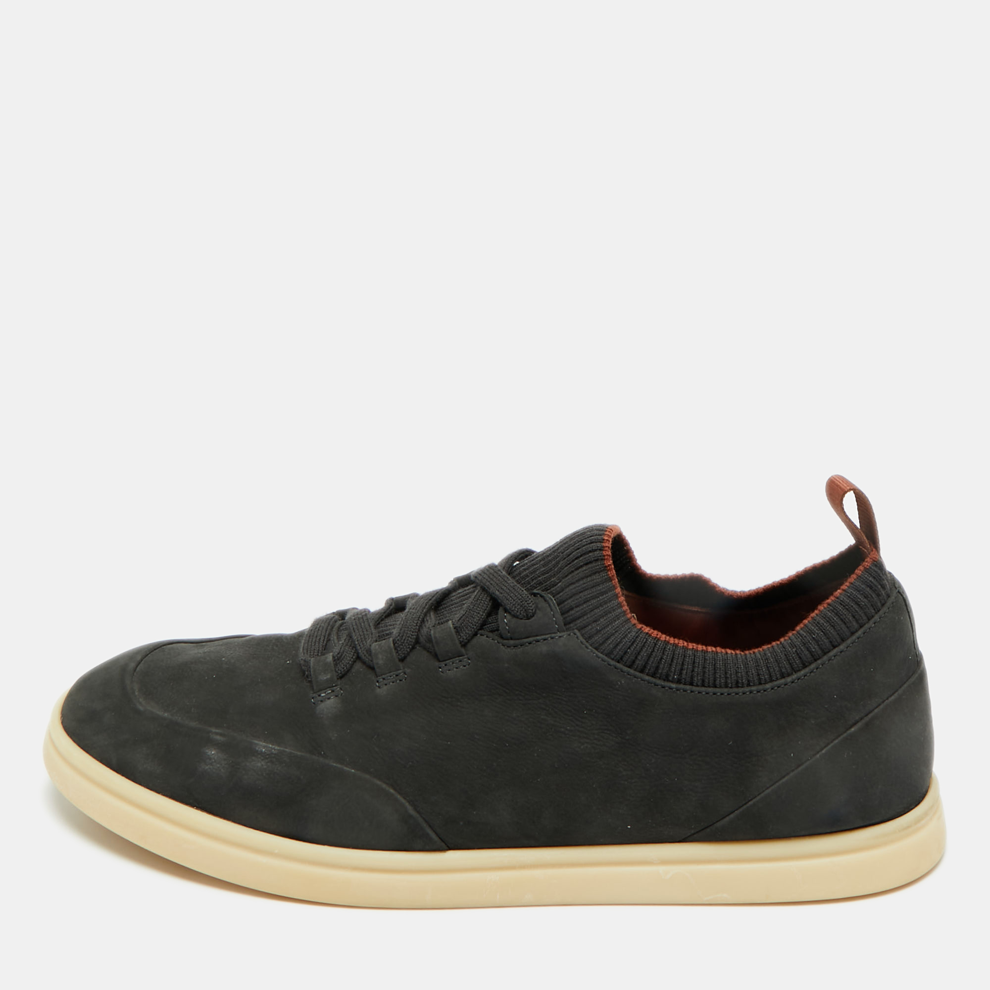 

Loro Piana Dark Green Nubuck Leather Soho Walk Slip On Sneakers Size