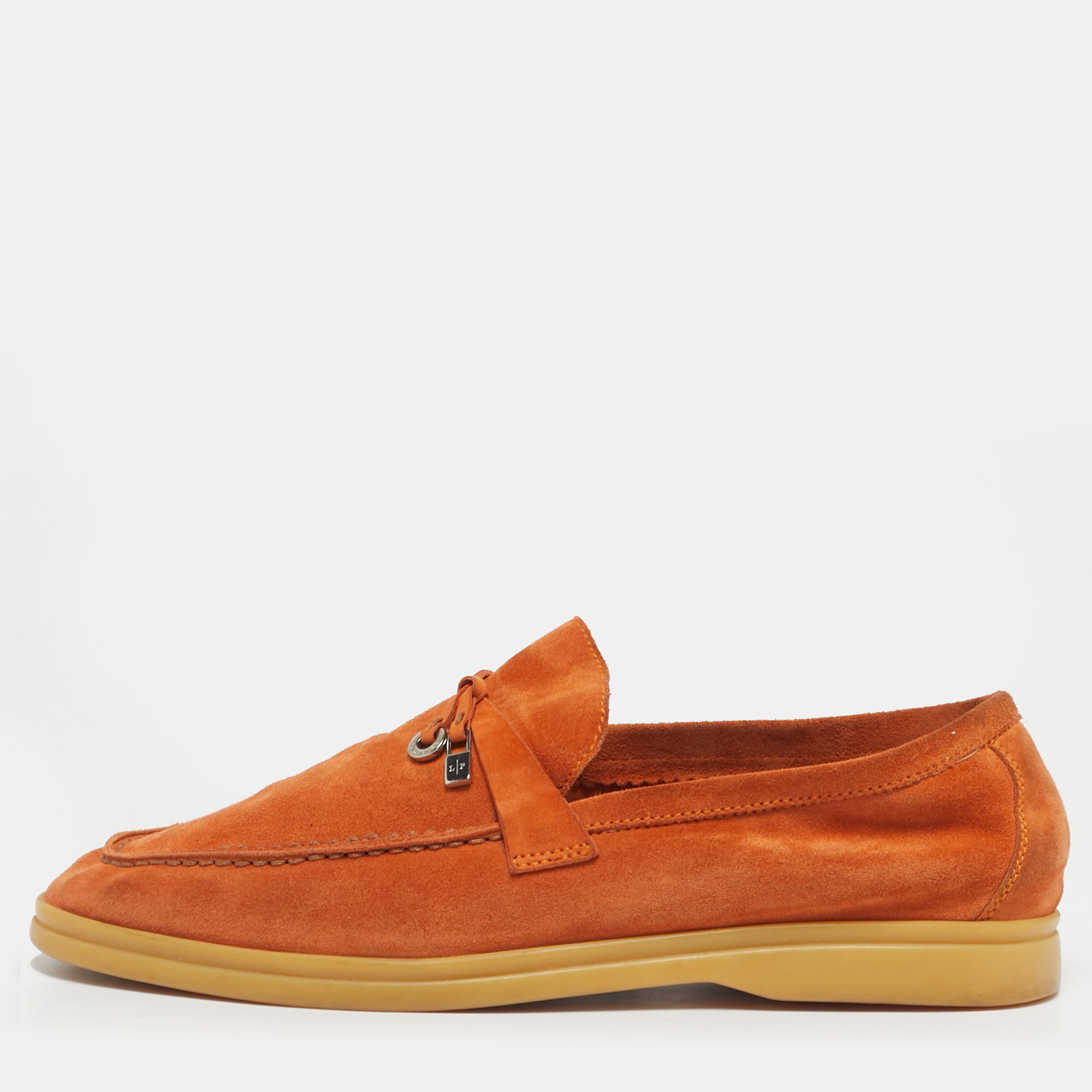 

Loro Piana Orange Suede Summer Charms Walk Loafers Size
