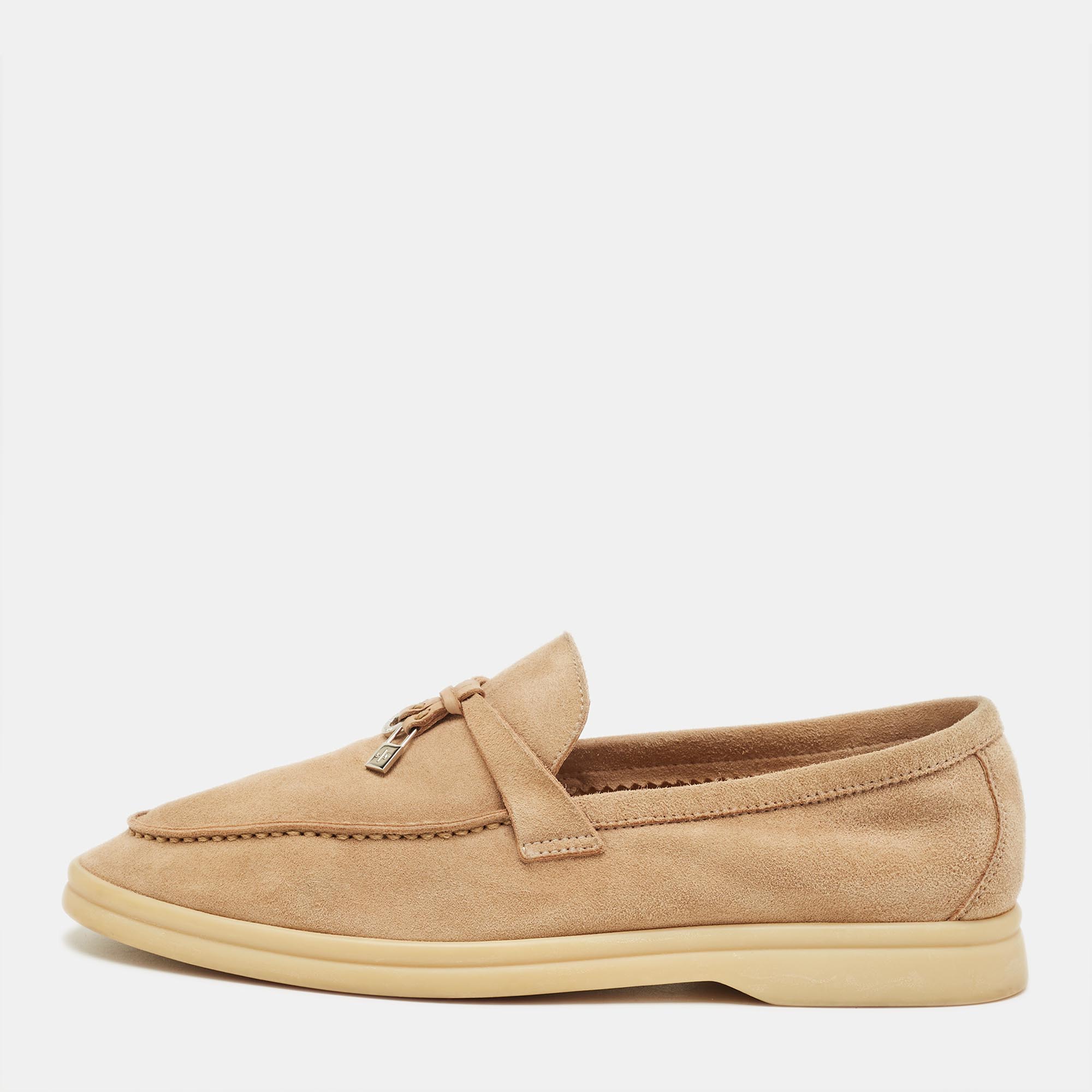 

Loro Piana Beige Suede Summer Charms Walk Loafers Size