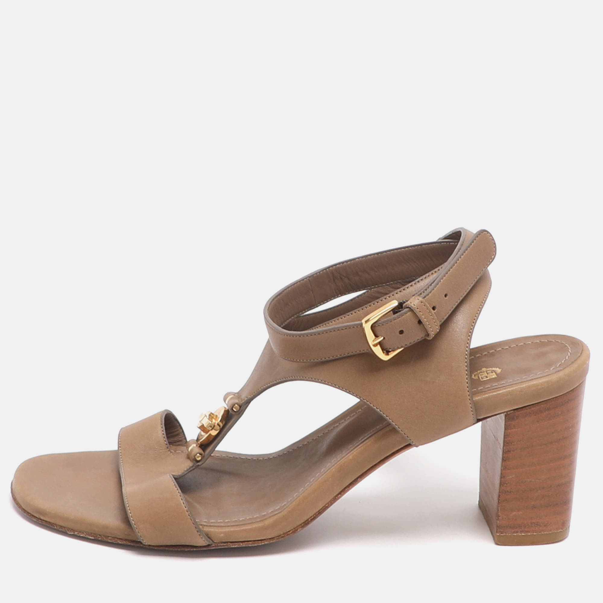 

Loro Piana Size 37 Brown Leather Ankle Strap Sandals