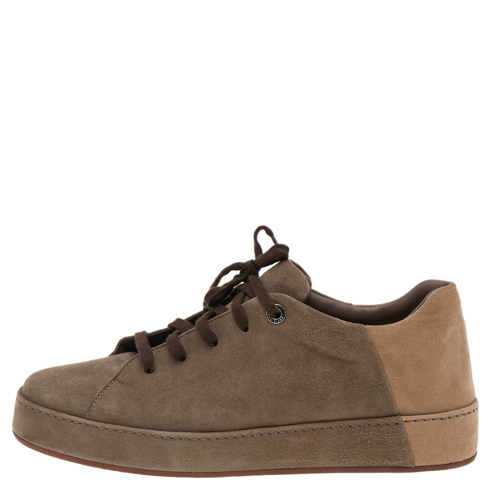 

Loro Piana Brown Suede Nuages Low Top Sneakers Size