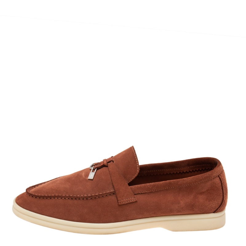 

Loro Piana Brown Suede Summer Charms Walk Slip On Loafers Size