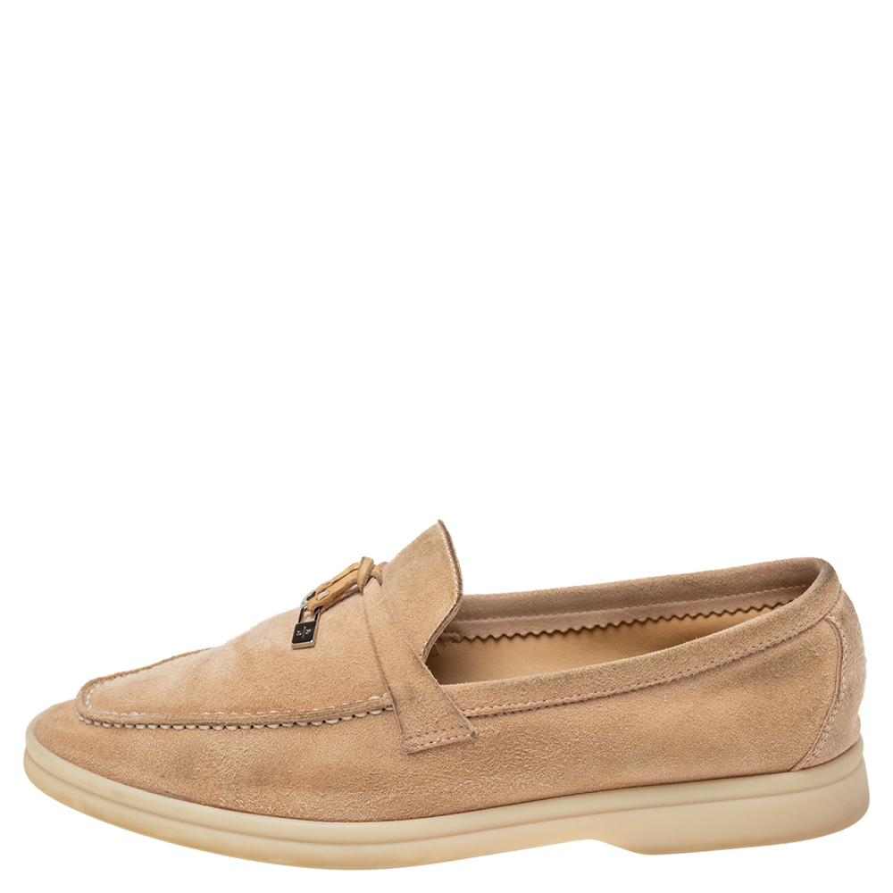 

Loro Piana Beige Suede Summer Charms Walk Loafers Size