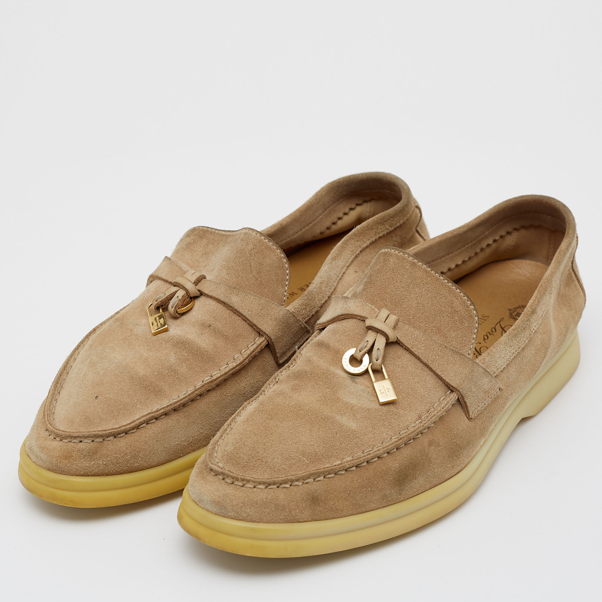 

Loro Piana Beige Suede Summer Charms Walk Loafers Size
