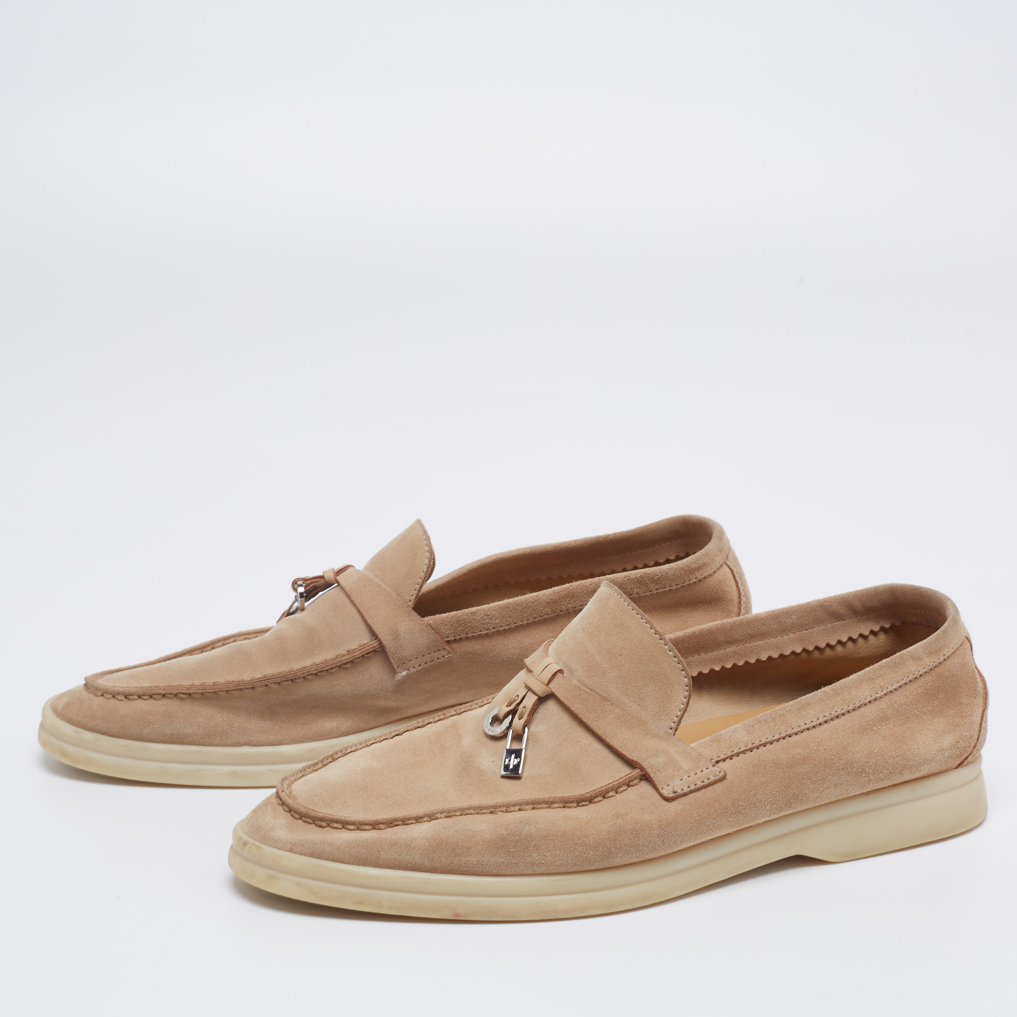 

Loro Piana Beige Suede Summer Charms Walk Loafers Size
