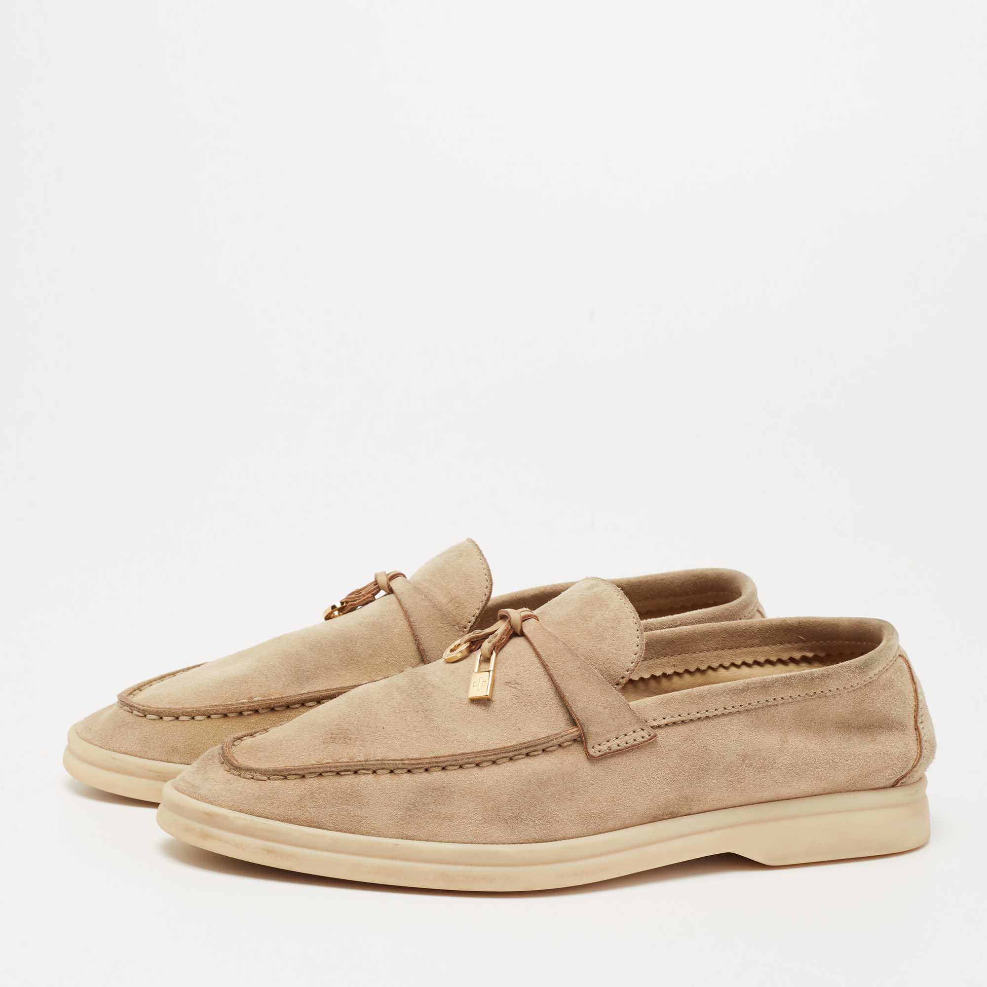

Loro Piana Beige Suede Summer Charms Walk Loafers Size