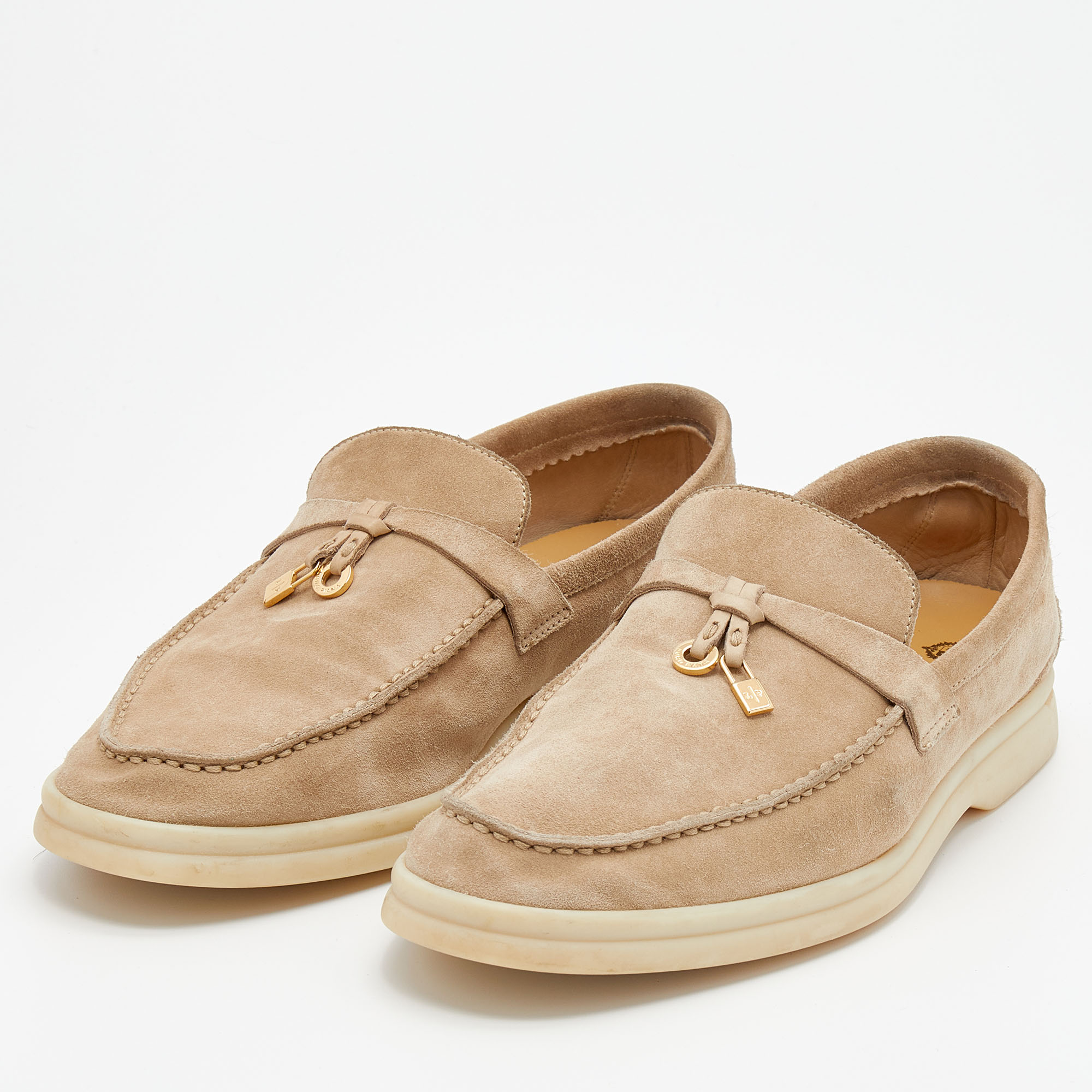 

Loro Piana Beige Suede Summer Charms Walk Loafers Size