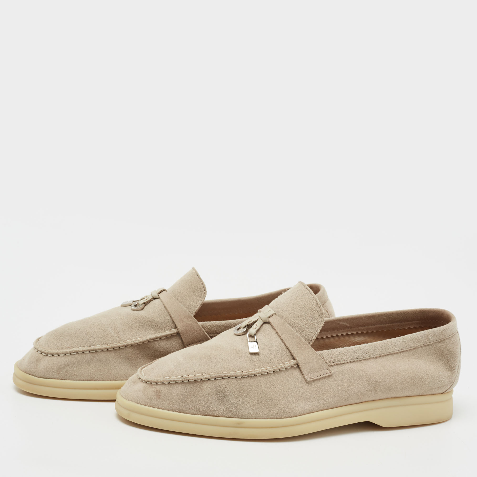 

Loro Piana Beige Suede Summer Charms Walk Loafers Size