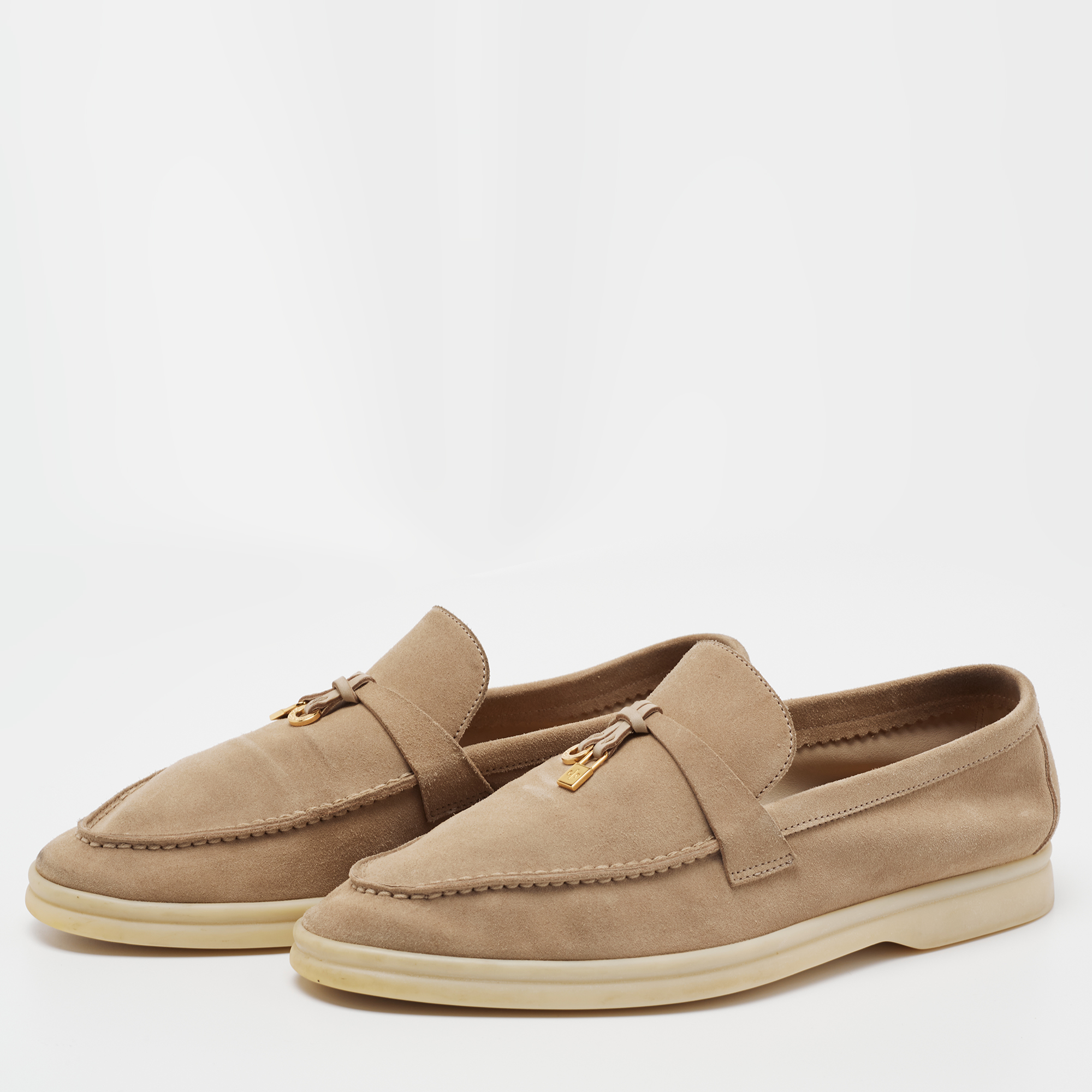

Loro Piana Beige Suede Summer Charms Walk Loafers Size