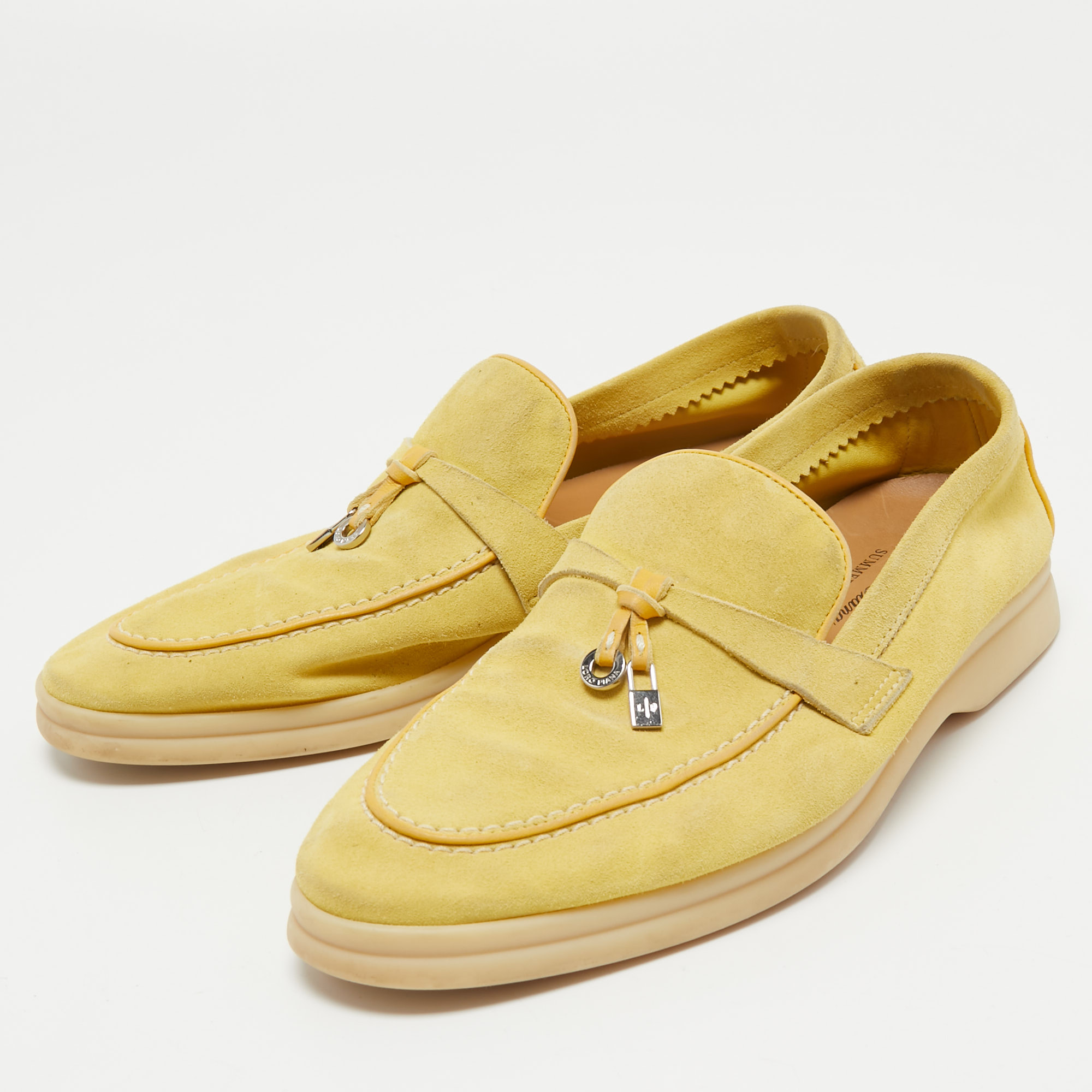

Loro Piana Yellow Suede Summer Charms Walk Loafers Size