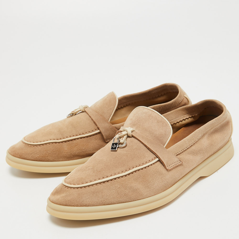 

Loro Piana Beige Suede Summer Charms Walk Loafers Size