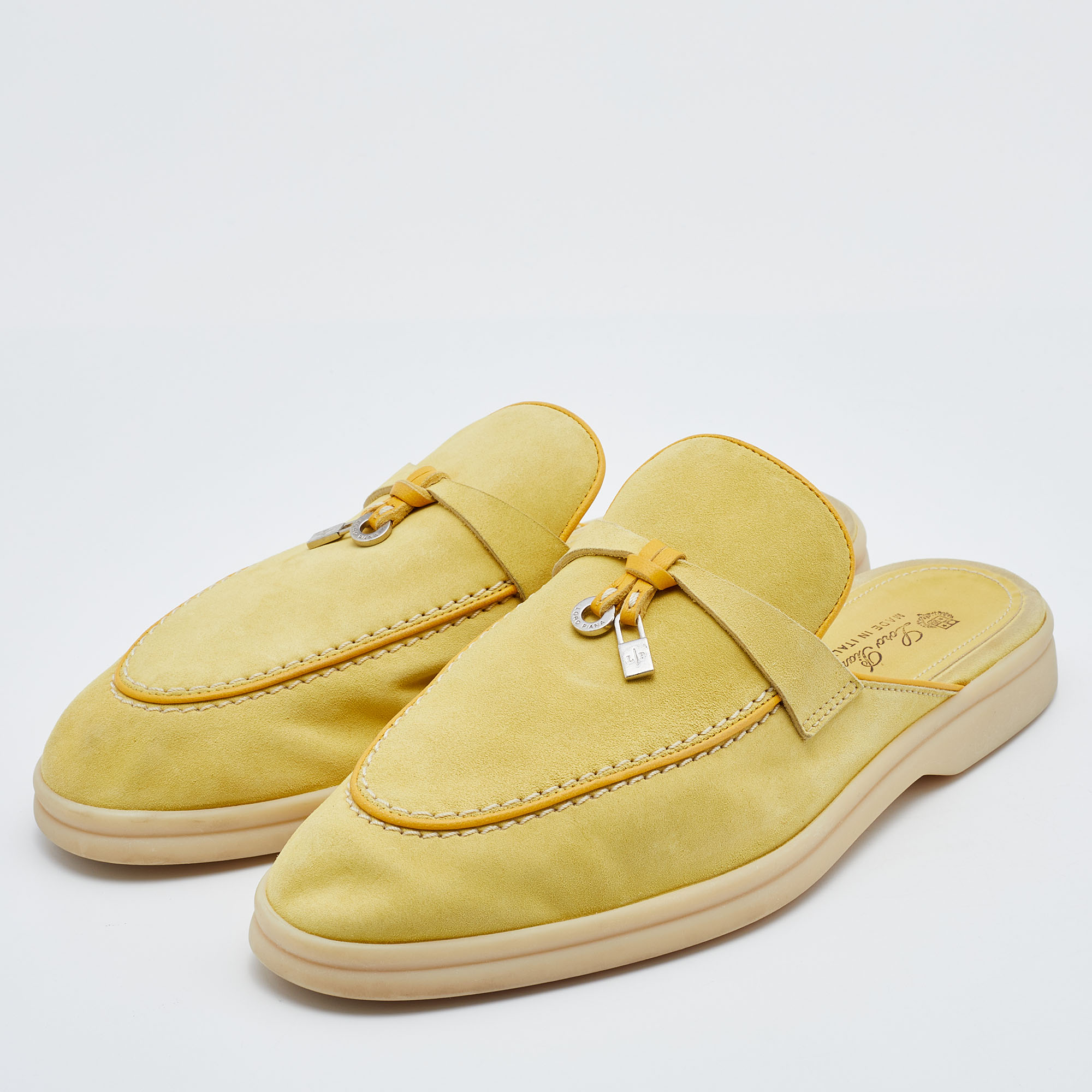 

Loro Piana Yellow Leather Summer Charms Walk Babouche Loafers Size