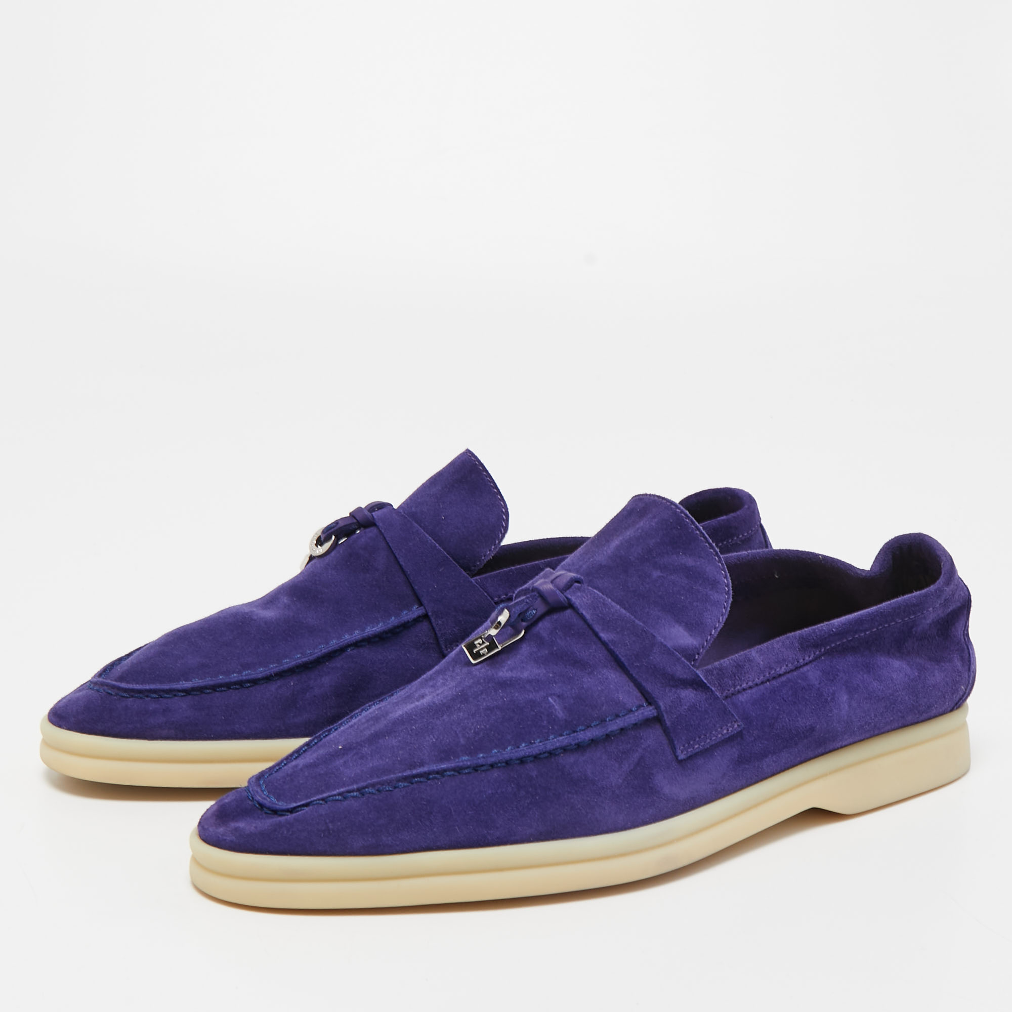 

Loro Piana Purple Suede Summer Charms Walk Loafers Size