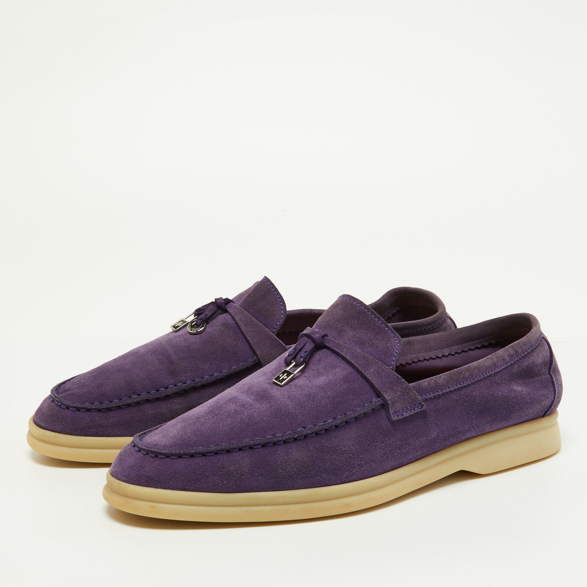 

Loro Piana Purple Suede Summer Charms Walk Loafers Size