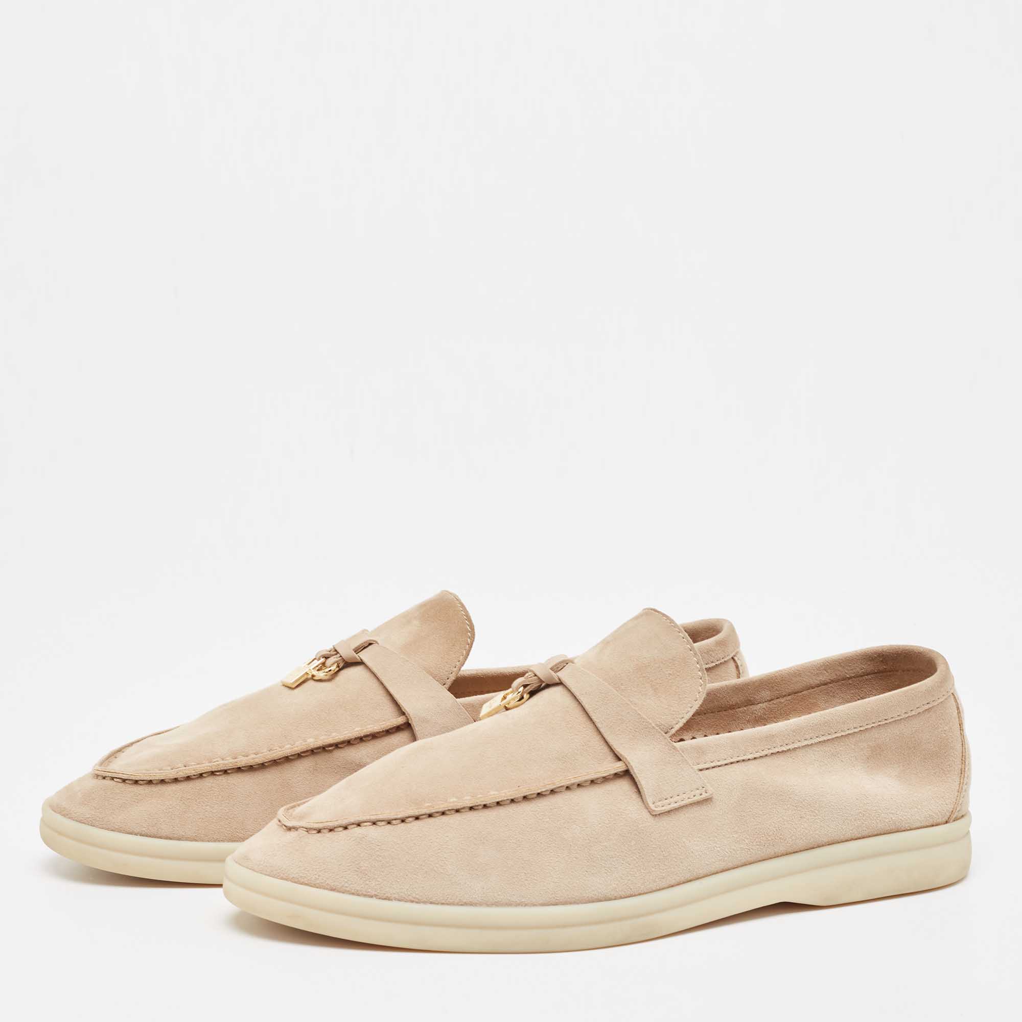 

Loro Piana Beige Suede Summer Charms Walk Loafers Size