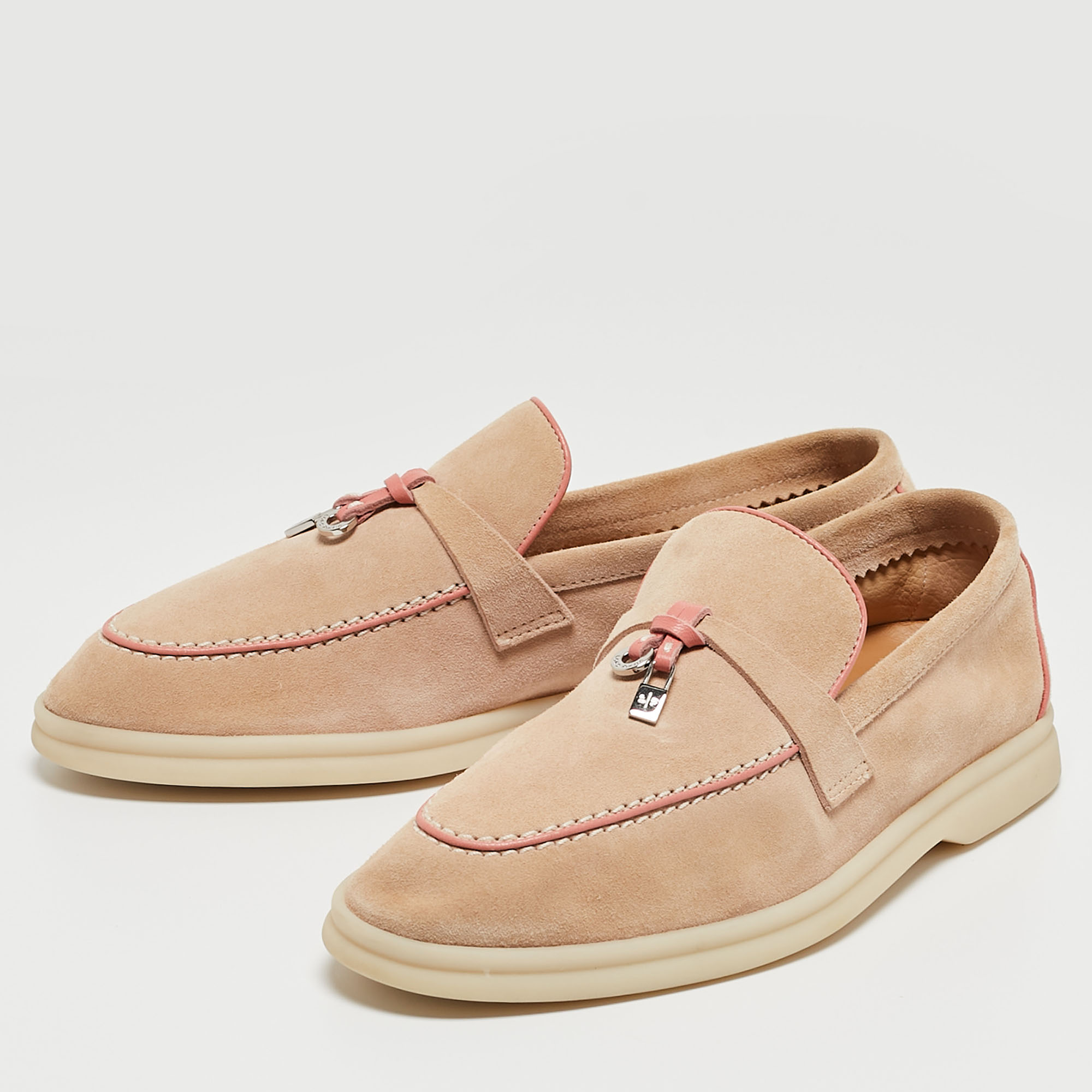 

Loro Piana Beige Suede Summer Charms Walk Loafers Size