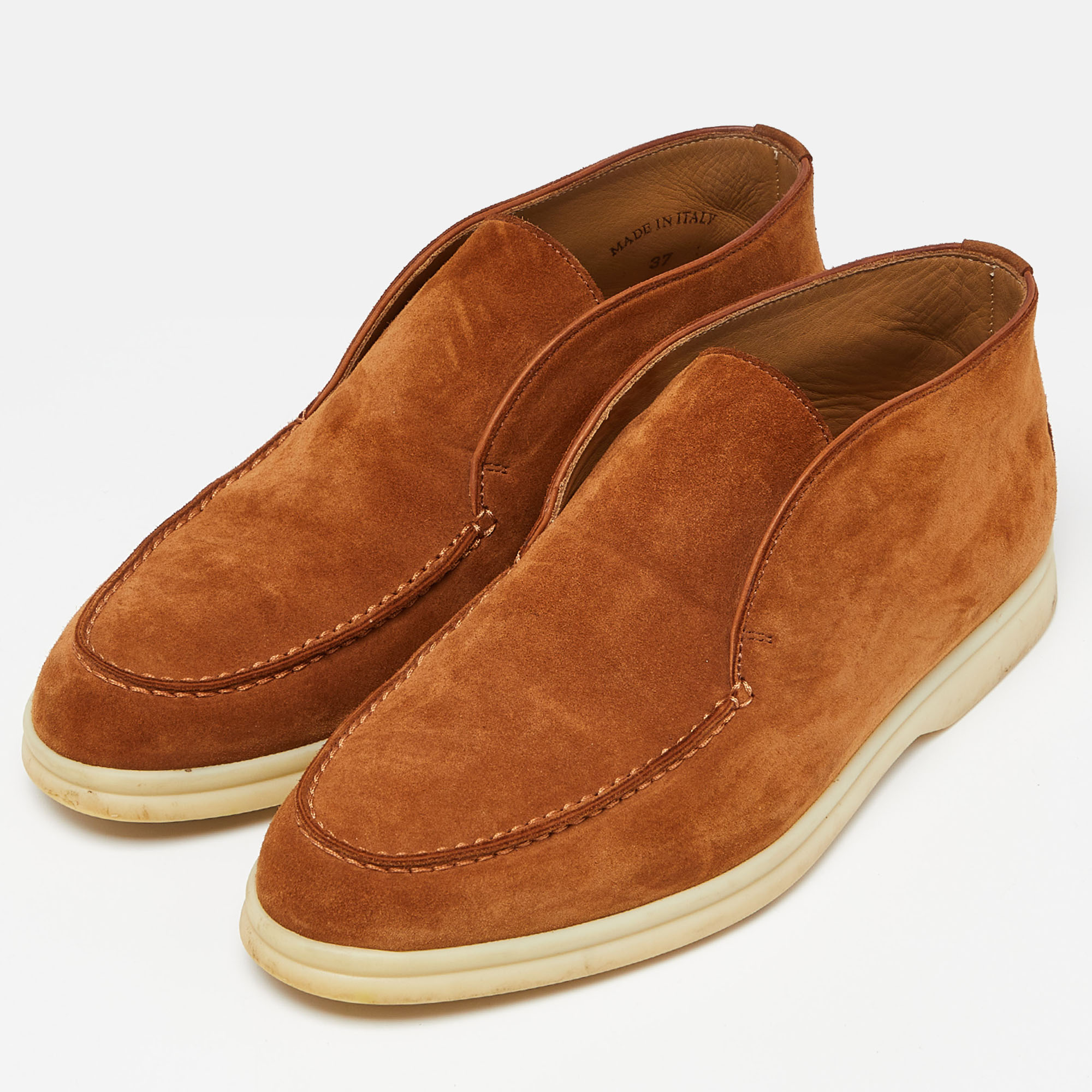 

Loro Piana Brown Suede Open Walk Ankle Boots Size