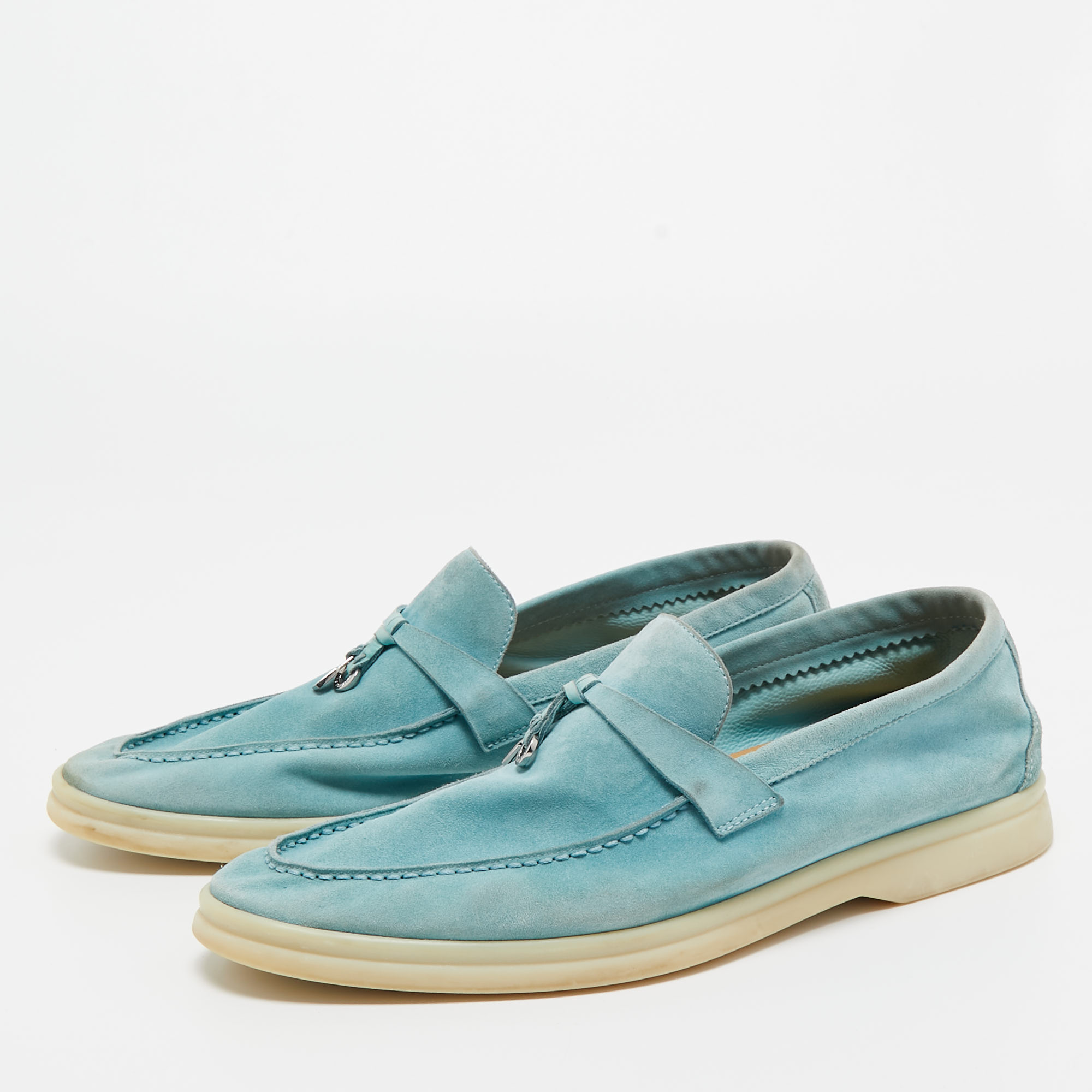 

Loro Piana Blue Suede Summer Charms Walk Loafers Size