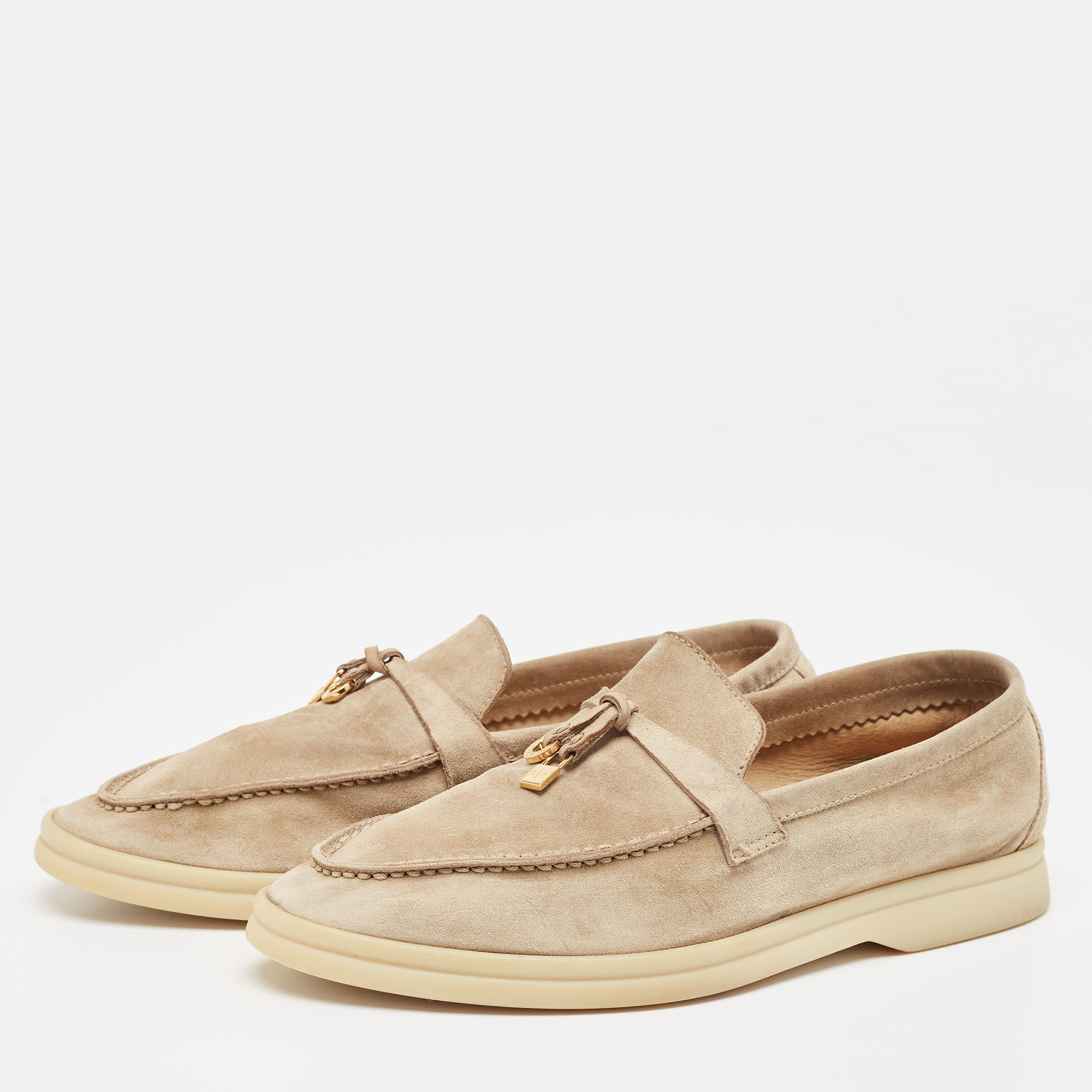 

Loro Piana Beige Suede Summer Charms Walk Loafers Size