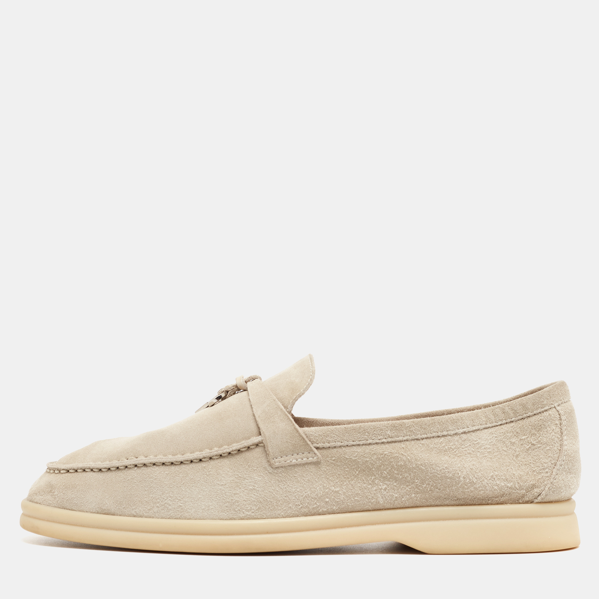 Light Grey Suede Summer Charms Walk Loafers